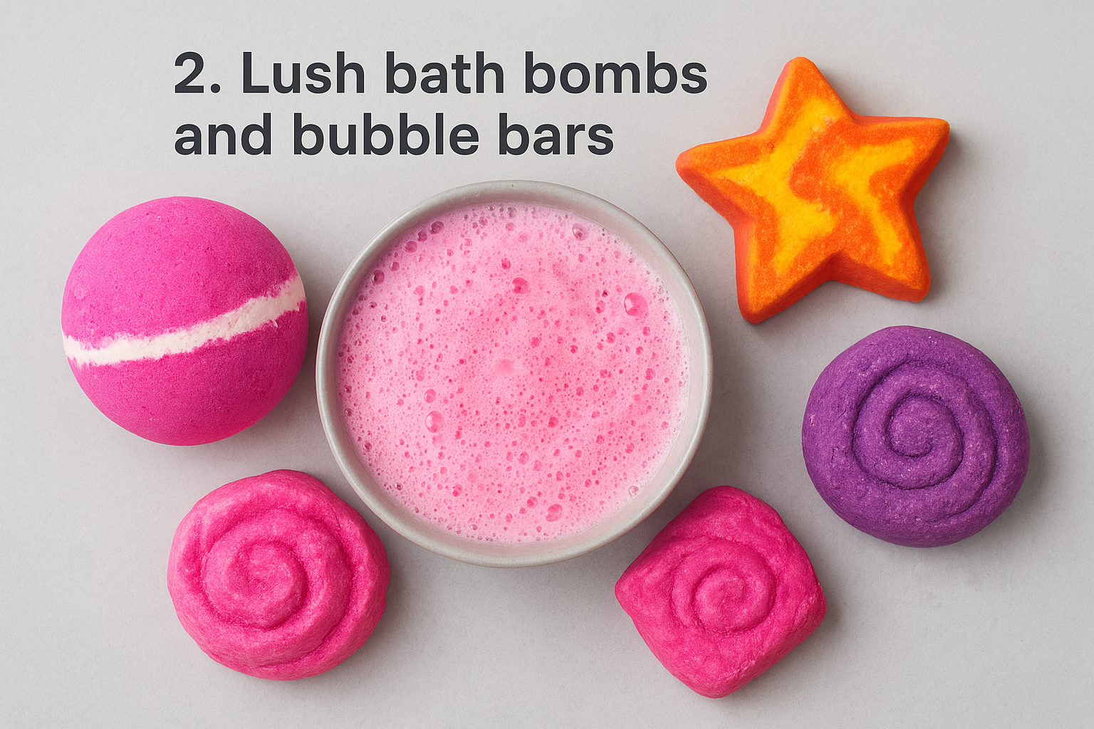 2. Lush bath bombs and bubble bars