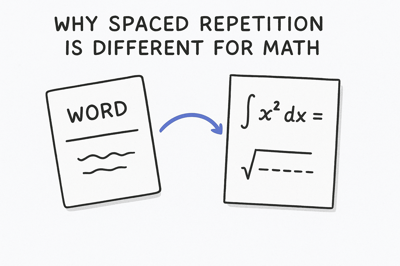 Why spaced repetition is different for math