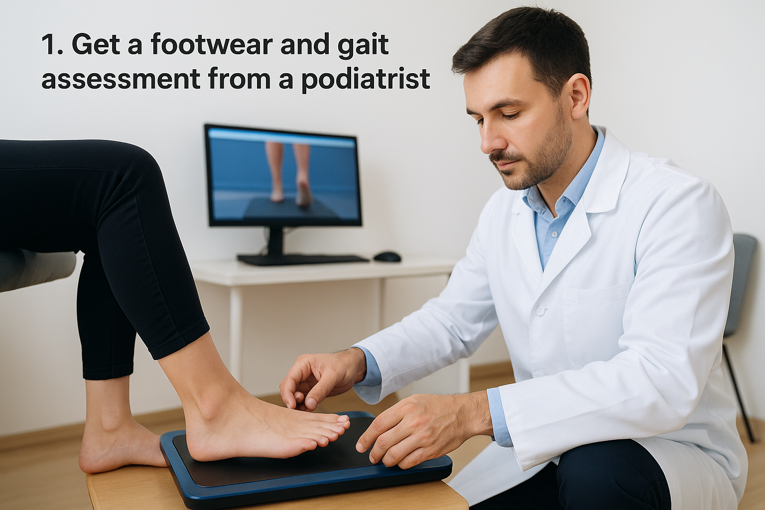 1. Get a footwear and gait assessment from a podiatrist
