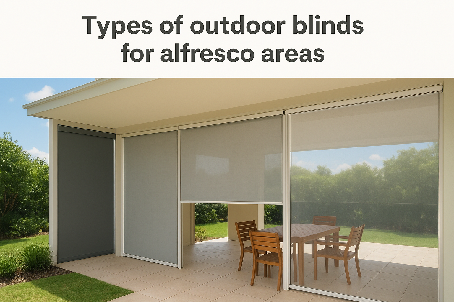 Types of outdoor blinds for alfresco areas