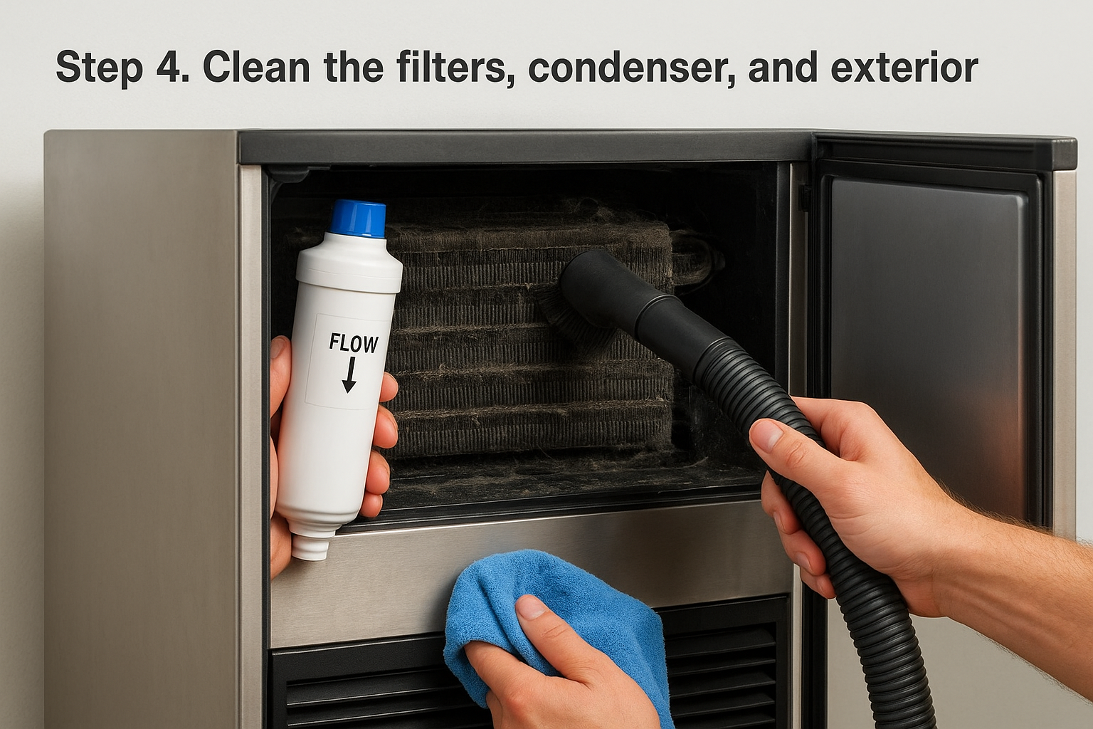 Step 4. Clean the filters, condenser, and exterior