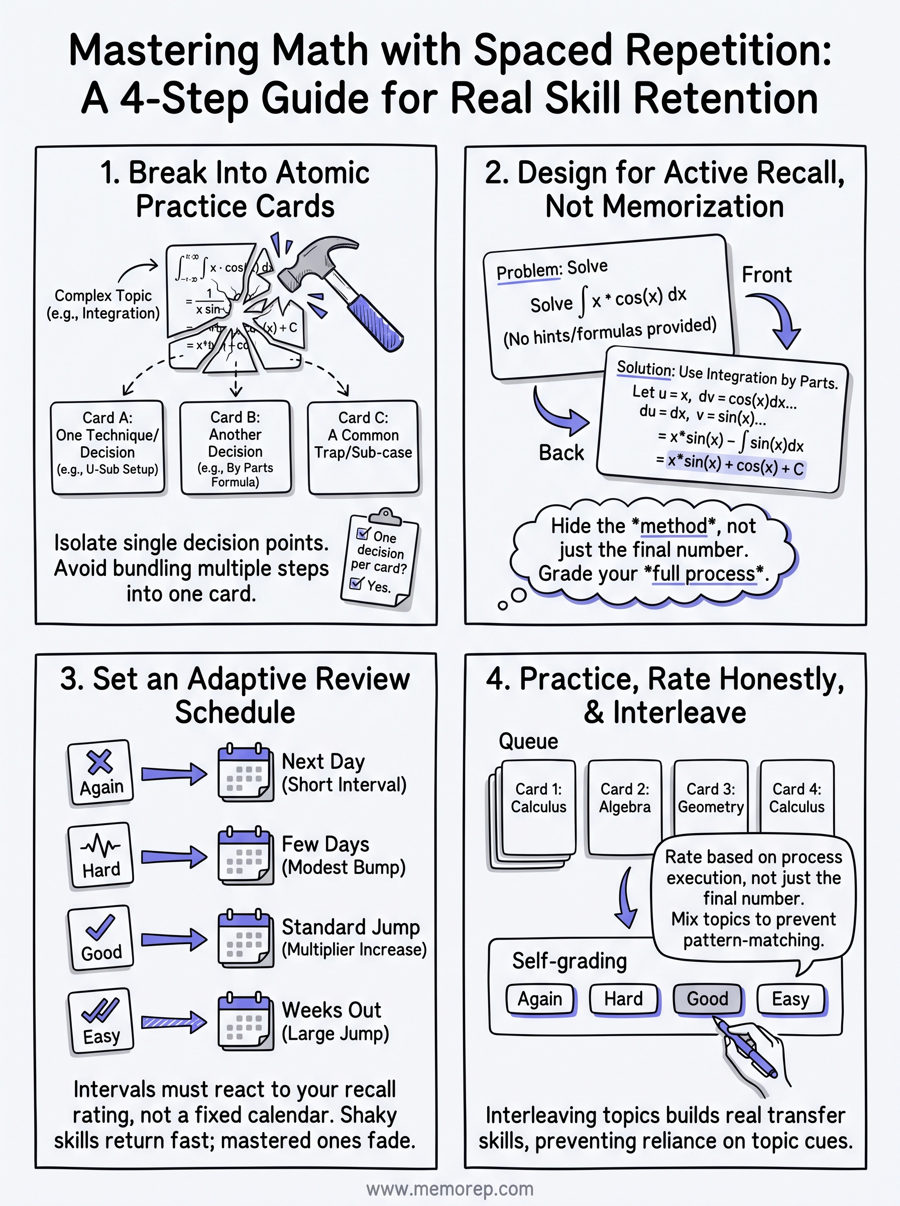 spaced repetition for math infographic