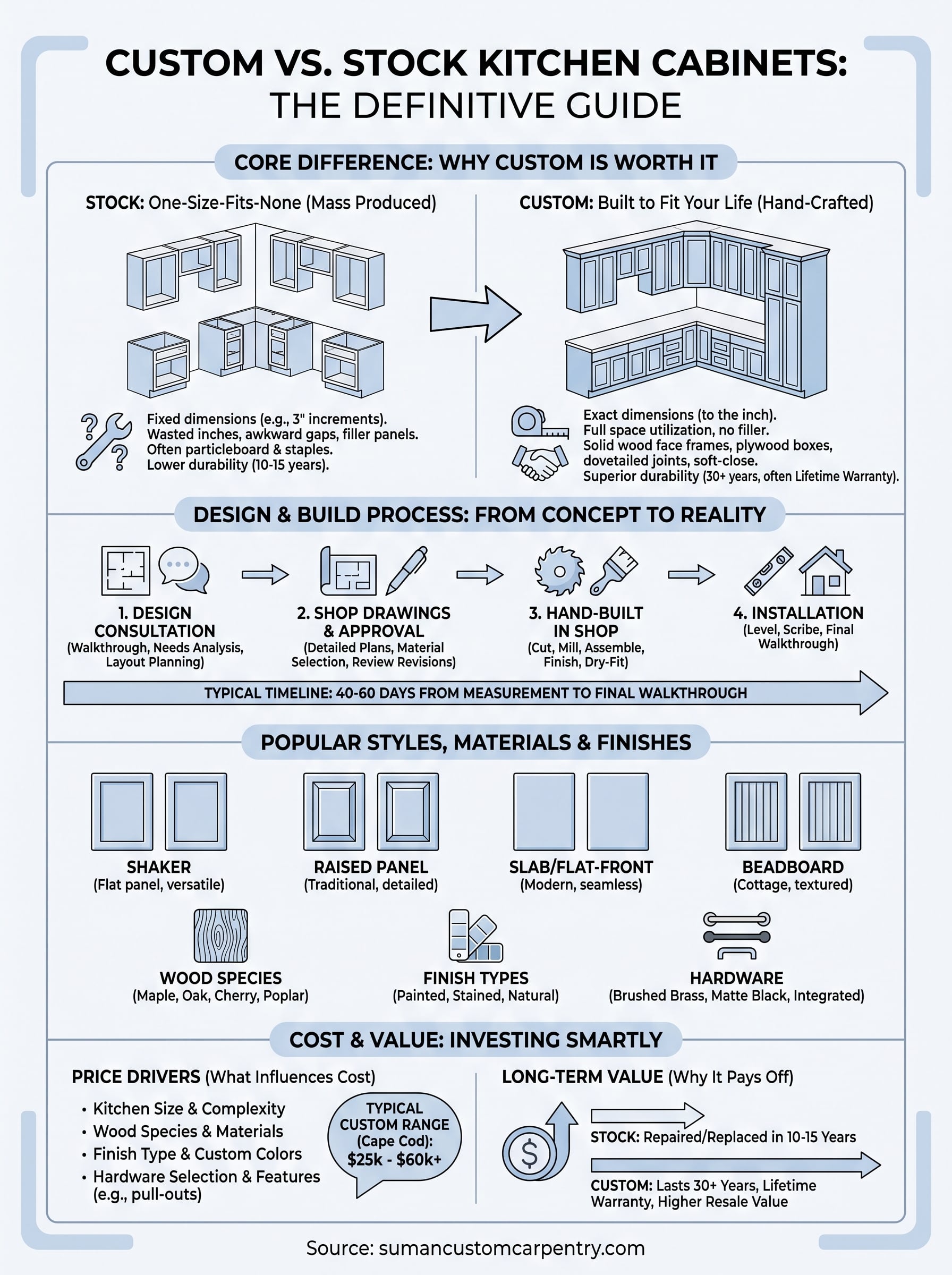 kitchen custom cabinets infographic
