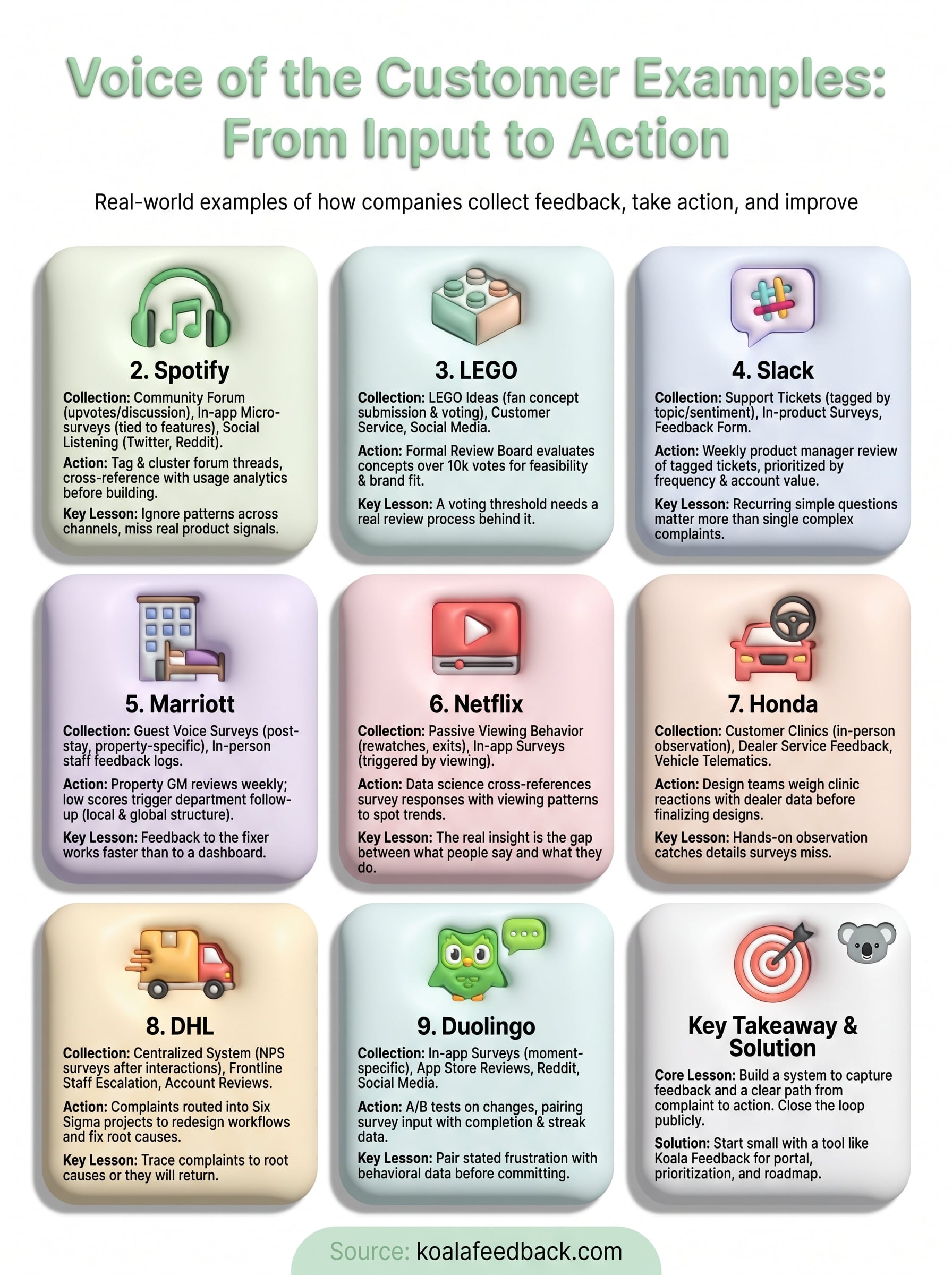 voice of the customer examples infographic
