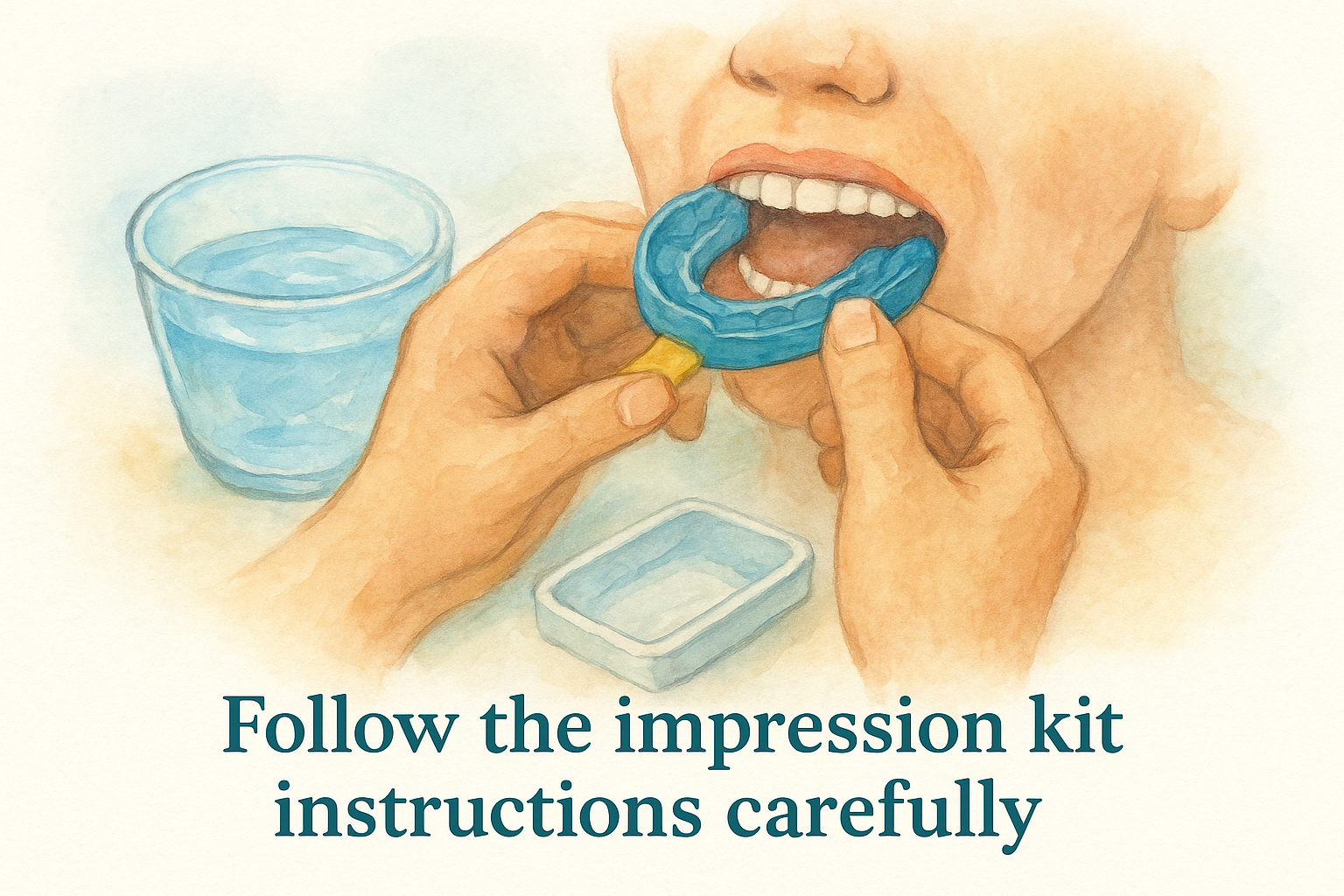 Follow the impression kit instructions carefully