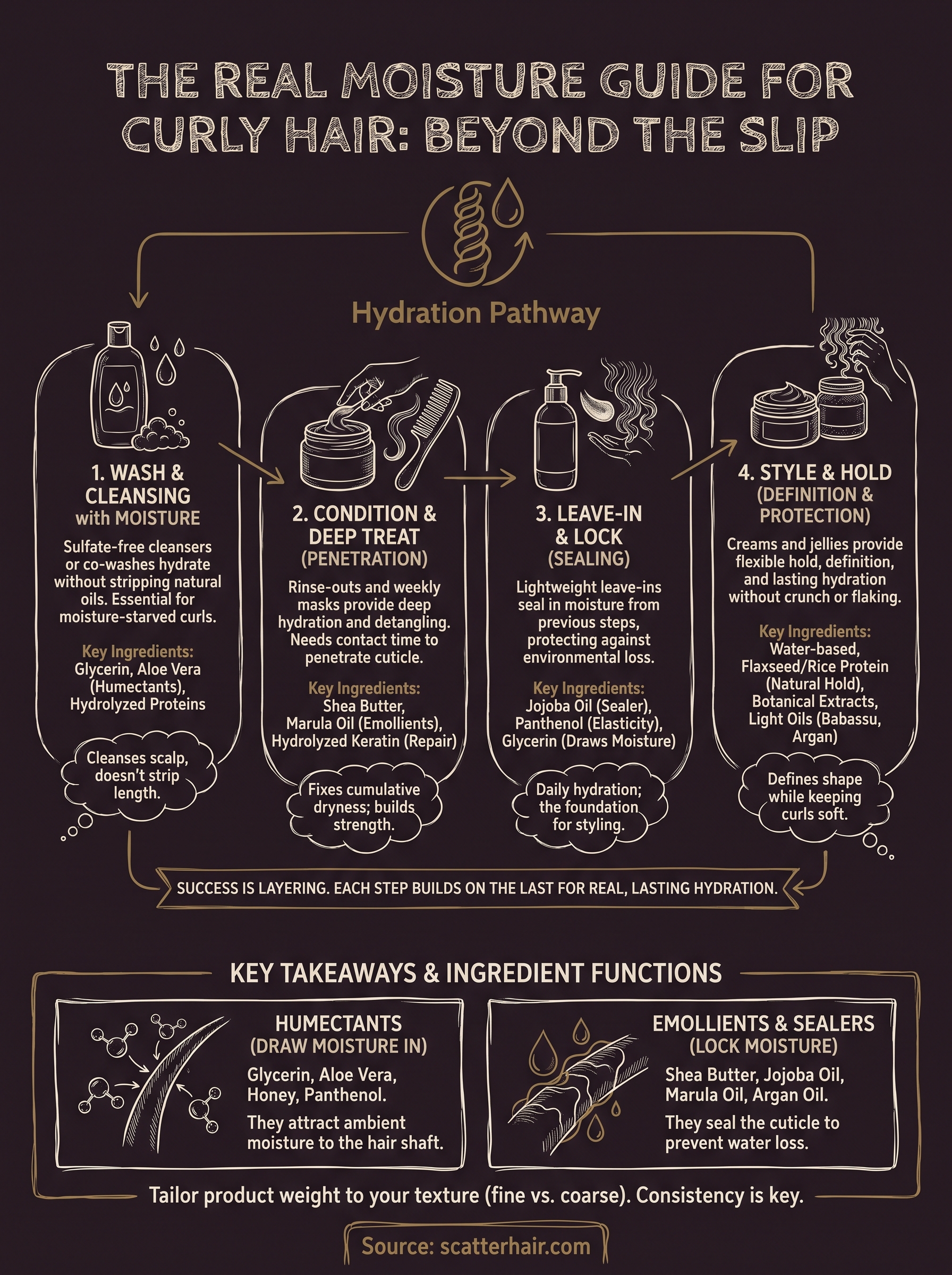 moisture products for curly hair infographic
