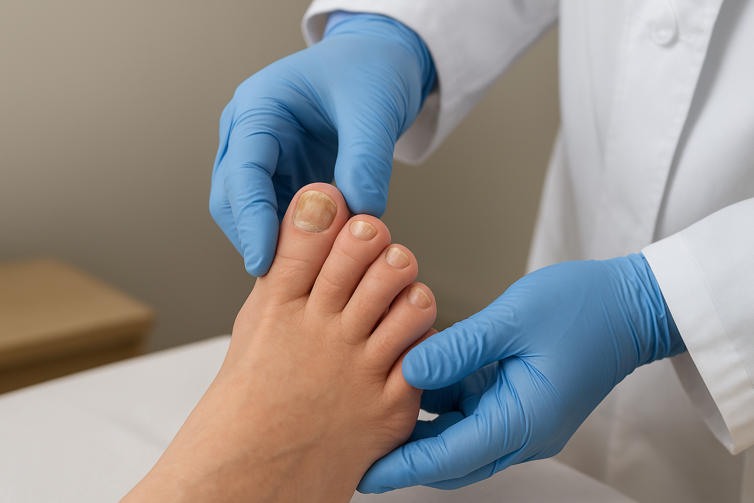 How a foot doctor diagnoses nail fungus