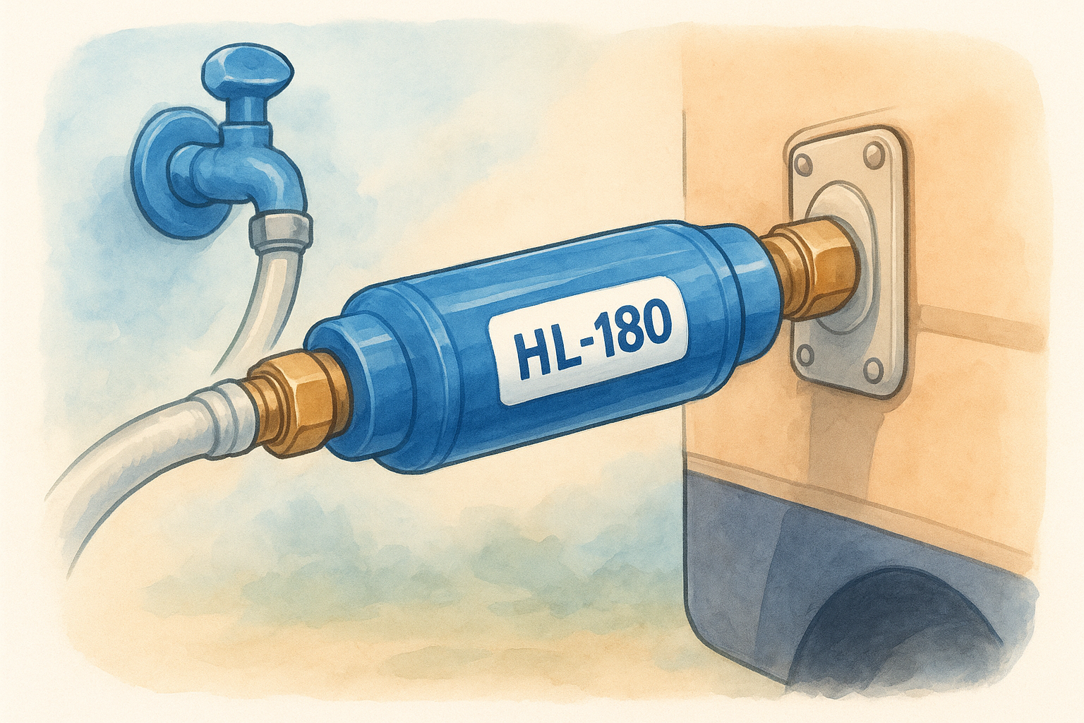 1. Camco 52133 HL-180 in-line exterior RV water filter