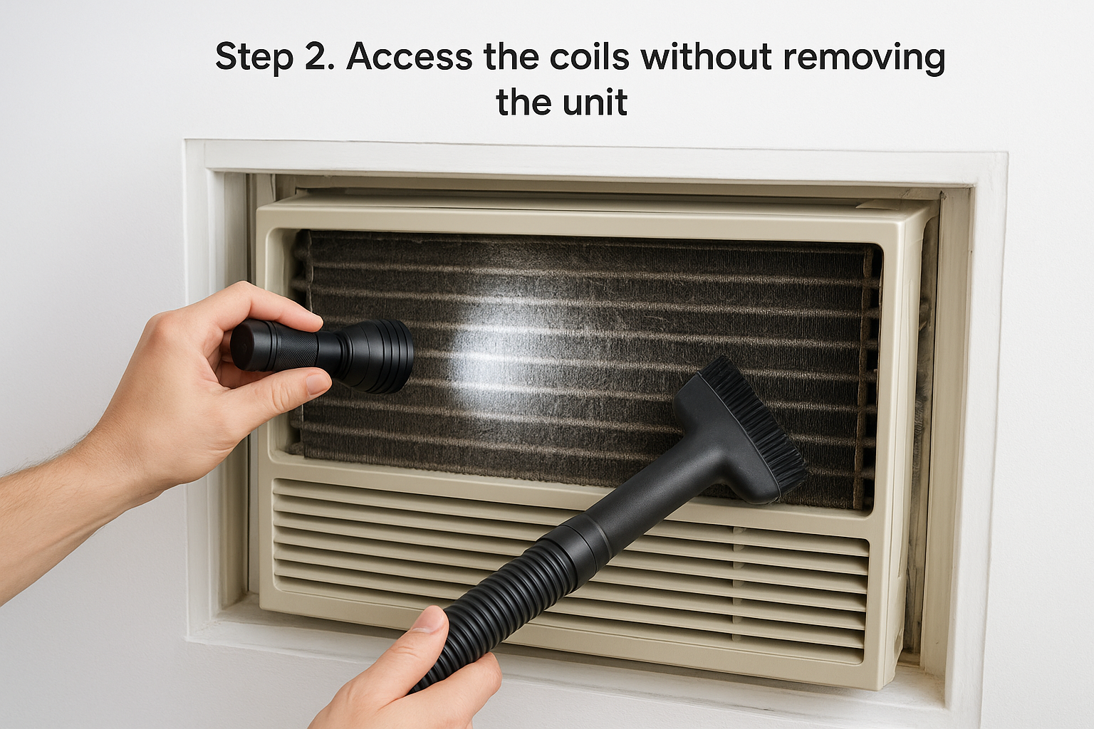 Step 2. Access the coils without removing the unit