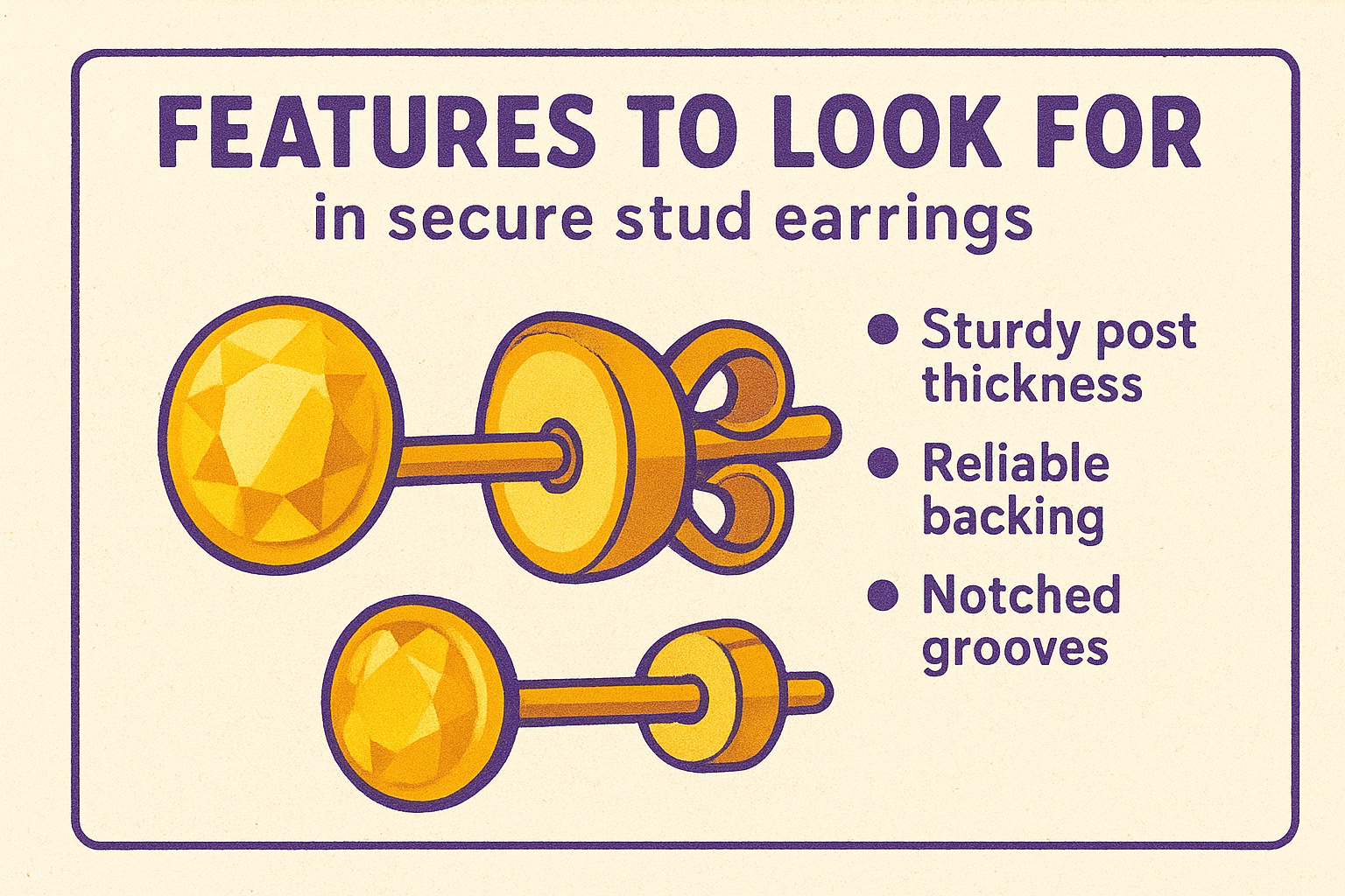 Features to look for in secure stud earrings