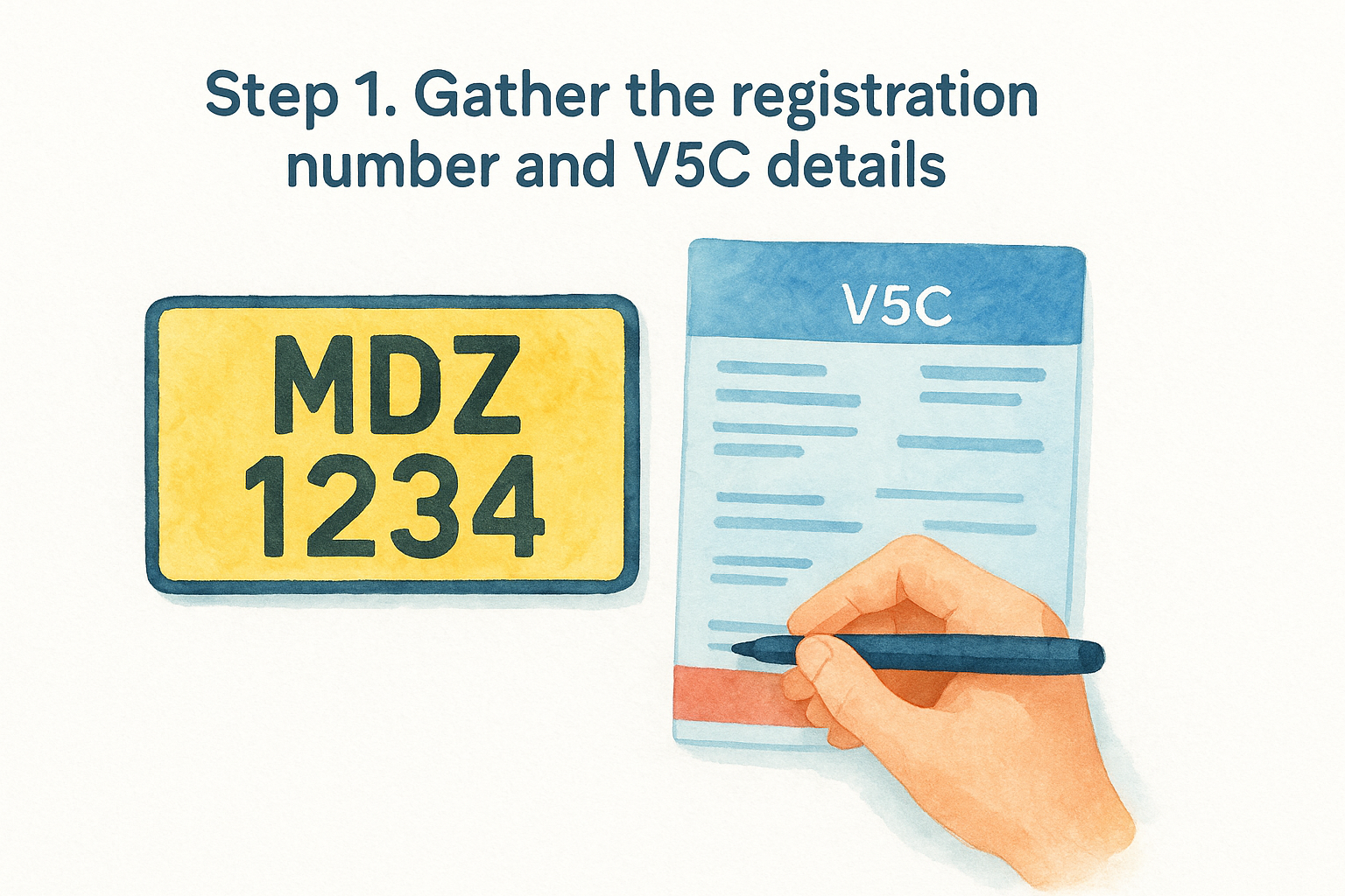 Step 1. Gather the registration number and V5C details