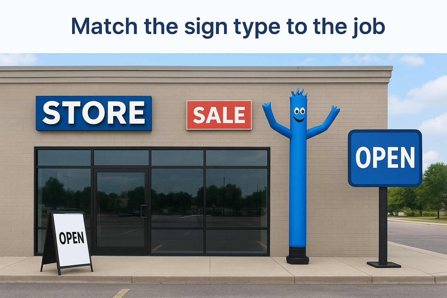 Match the sign type to the job