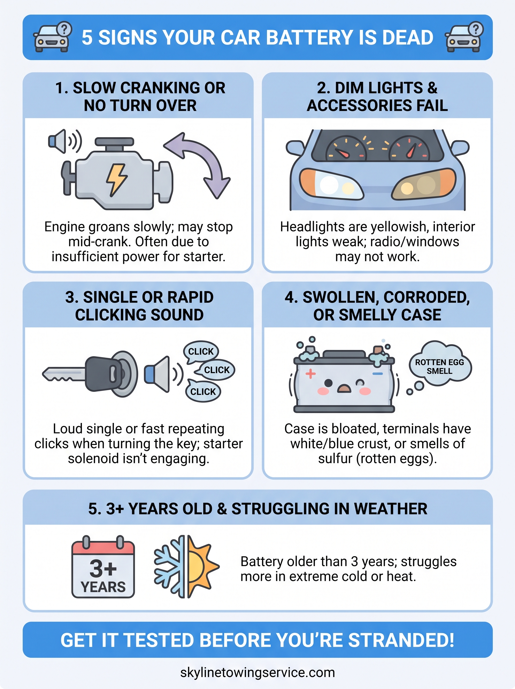 How to Know If Your Car Battery Is Dead: 5 Signs Detroit Drivers Notice how to know if car battery is dead infographic