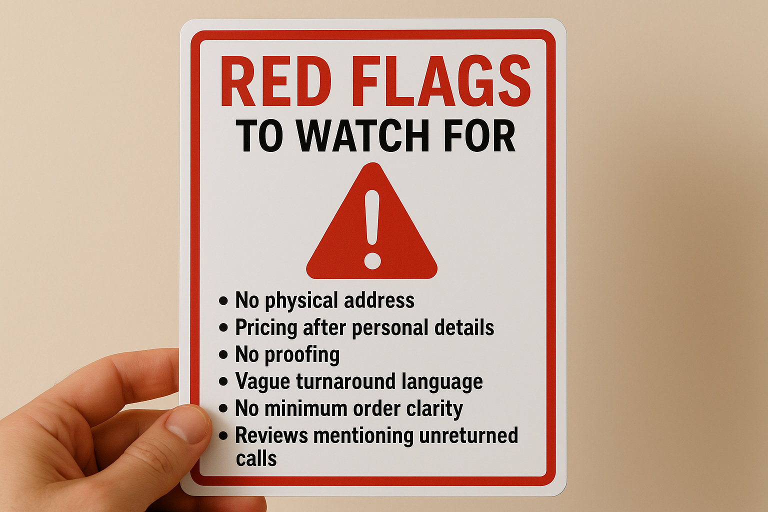 Red flags to watch for