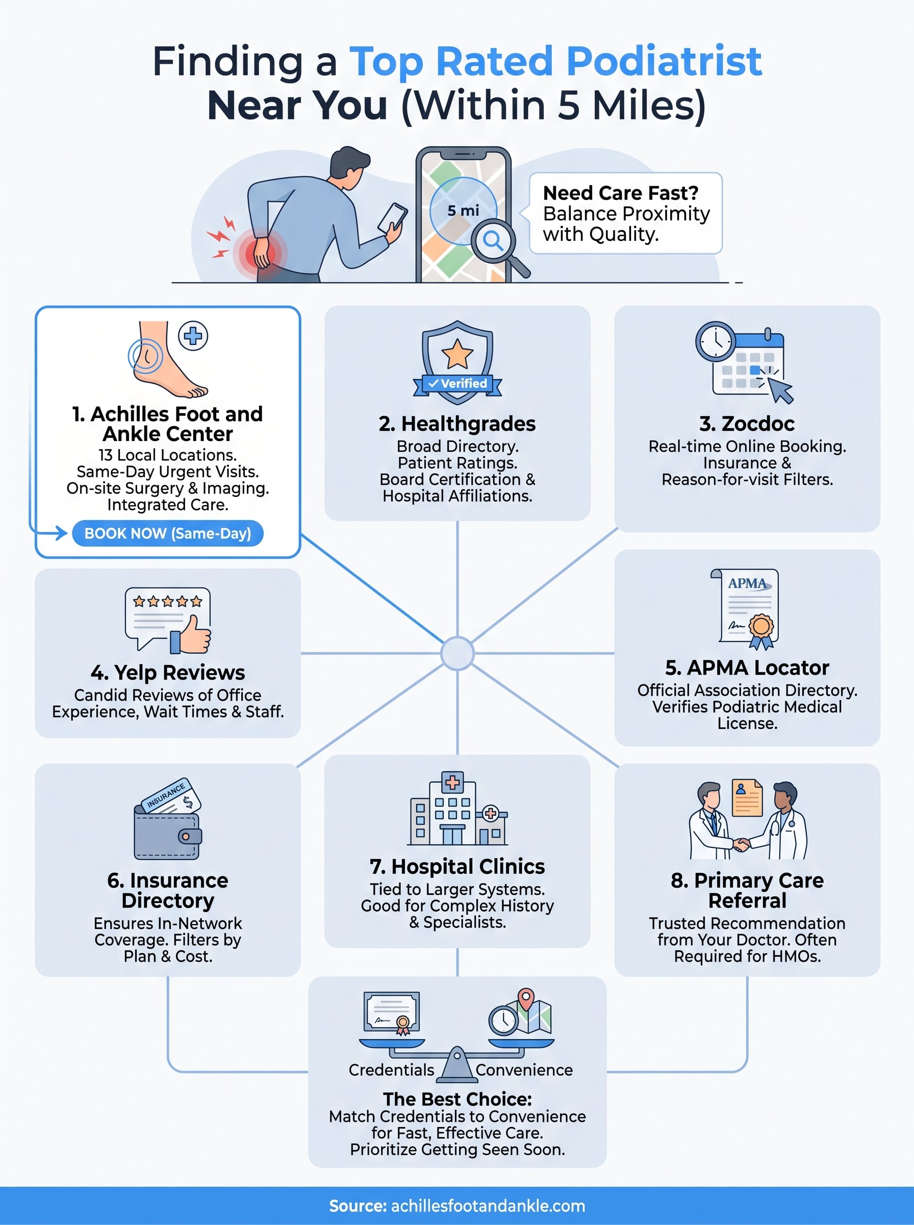 top rated podiatrist near me within 5 mi infographic