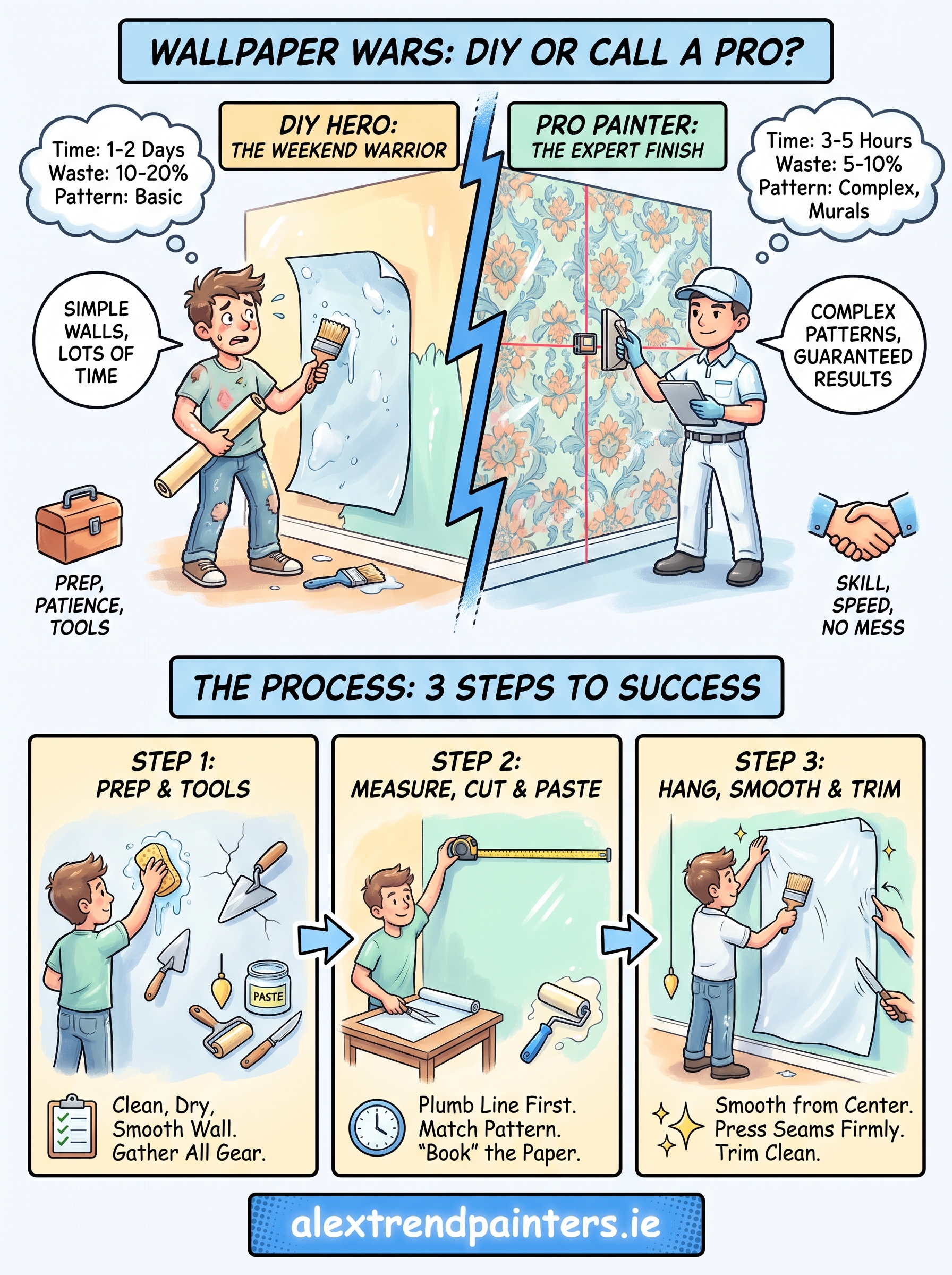 Wallpaper Installation: How to Hang Wallpaper or Hire a Pro in Dublin 3 wallpaper with installation infographic