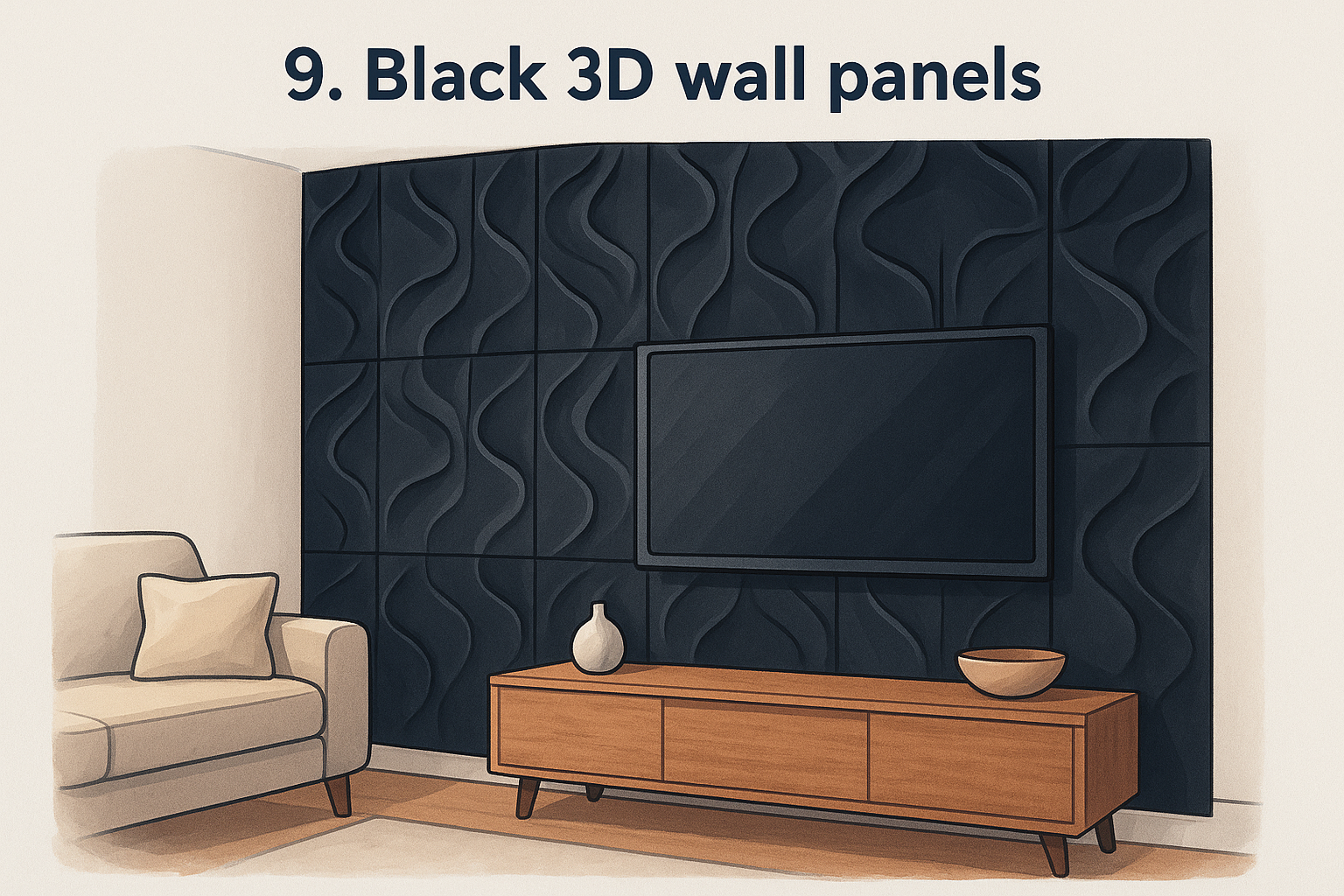 12 Best 3D Wall Panels to Transform Your Dublin Home 6 9. Black 3D wall panels
