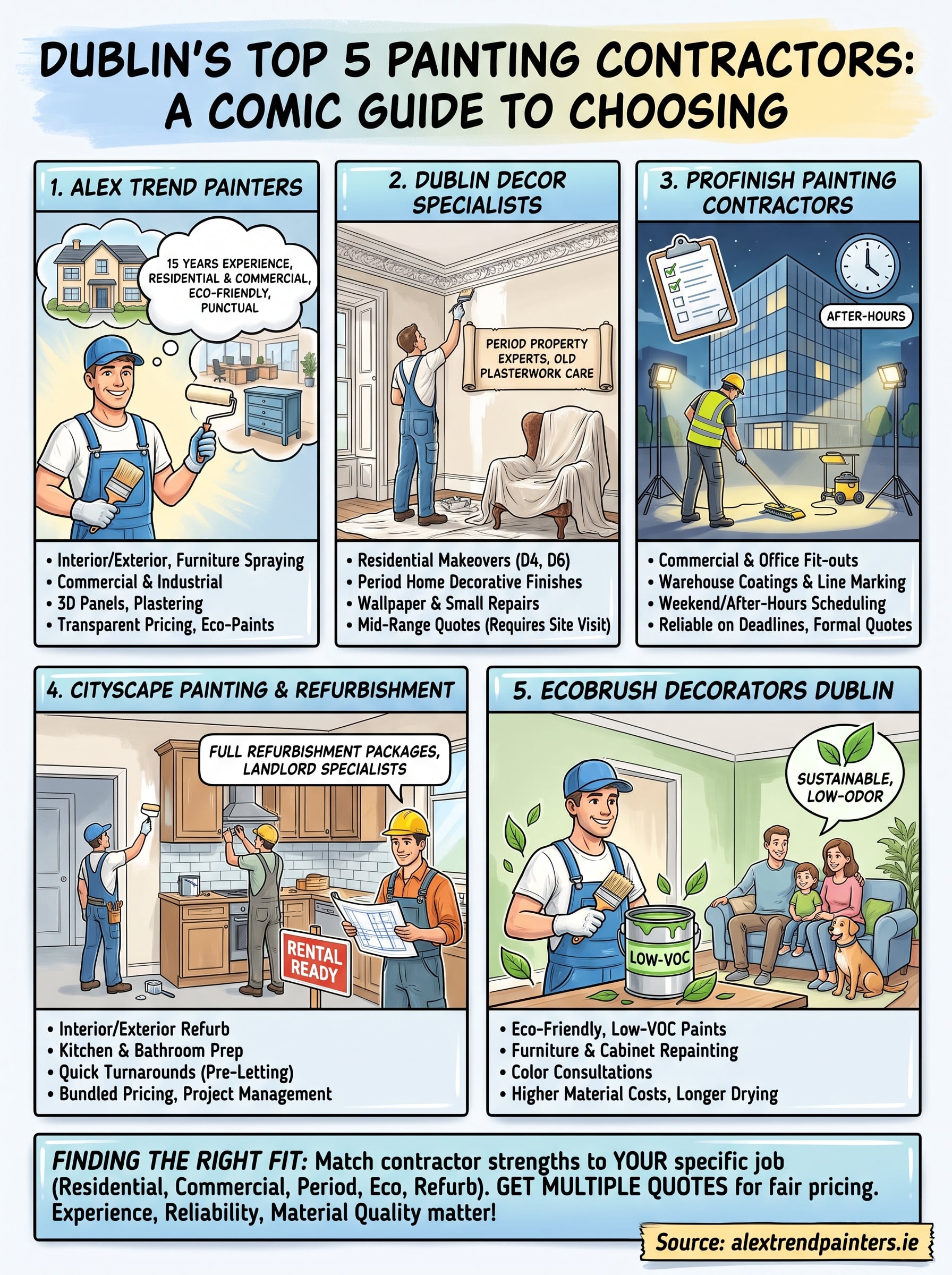 5 Best Contractors for Painting in Dublin You Can Hire Today 5 contractors for painting infographic