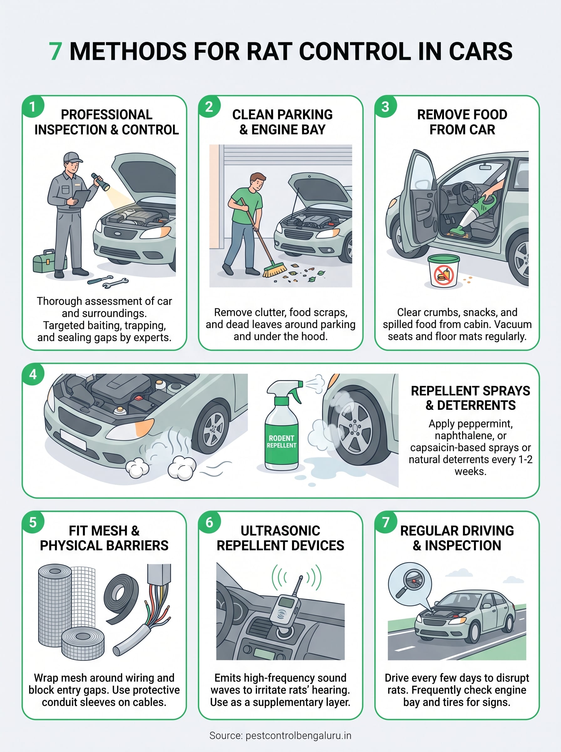 Rat Control in Car: 7 Ways to Keep Rodents Out 3 rat control in car infographic
