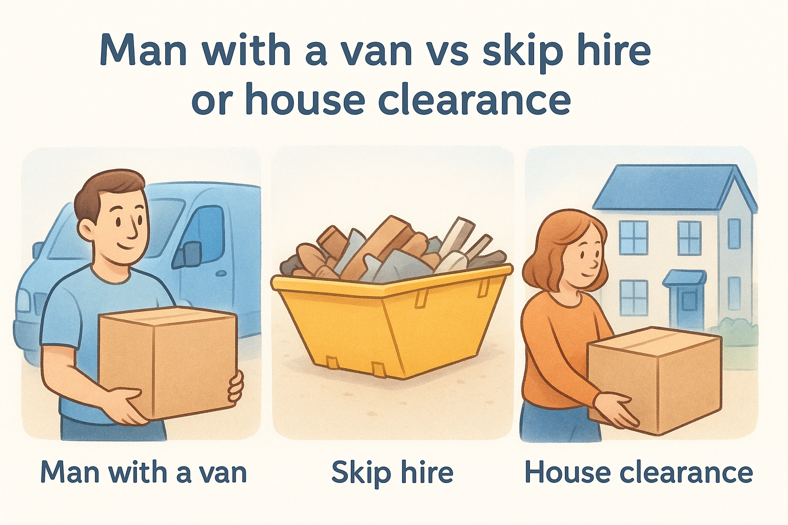 Man with a van vs skip hire or house clearance