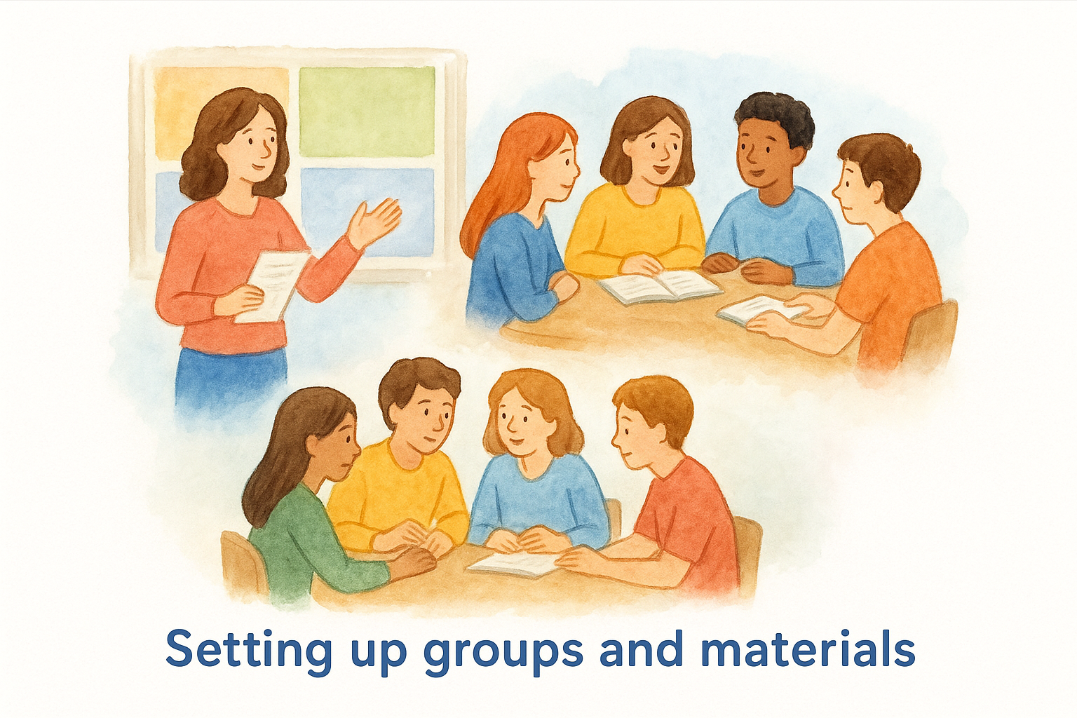 Setting up groups and materials