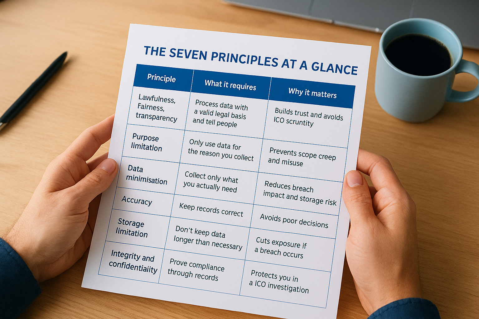 The seven principles at a glance
