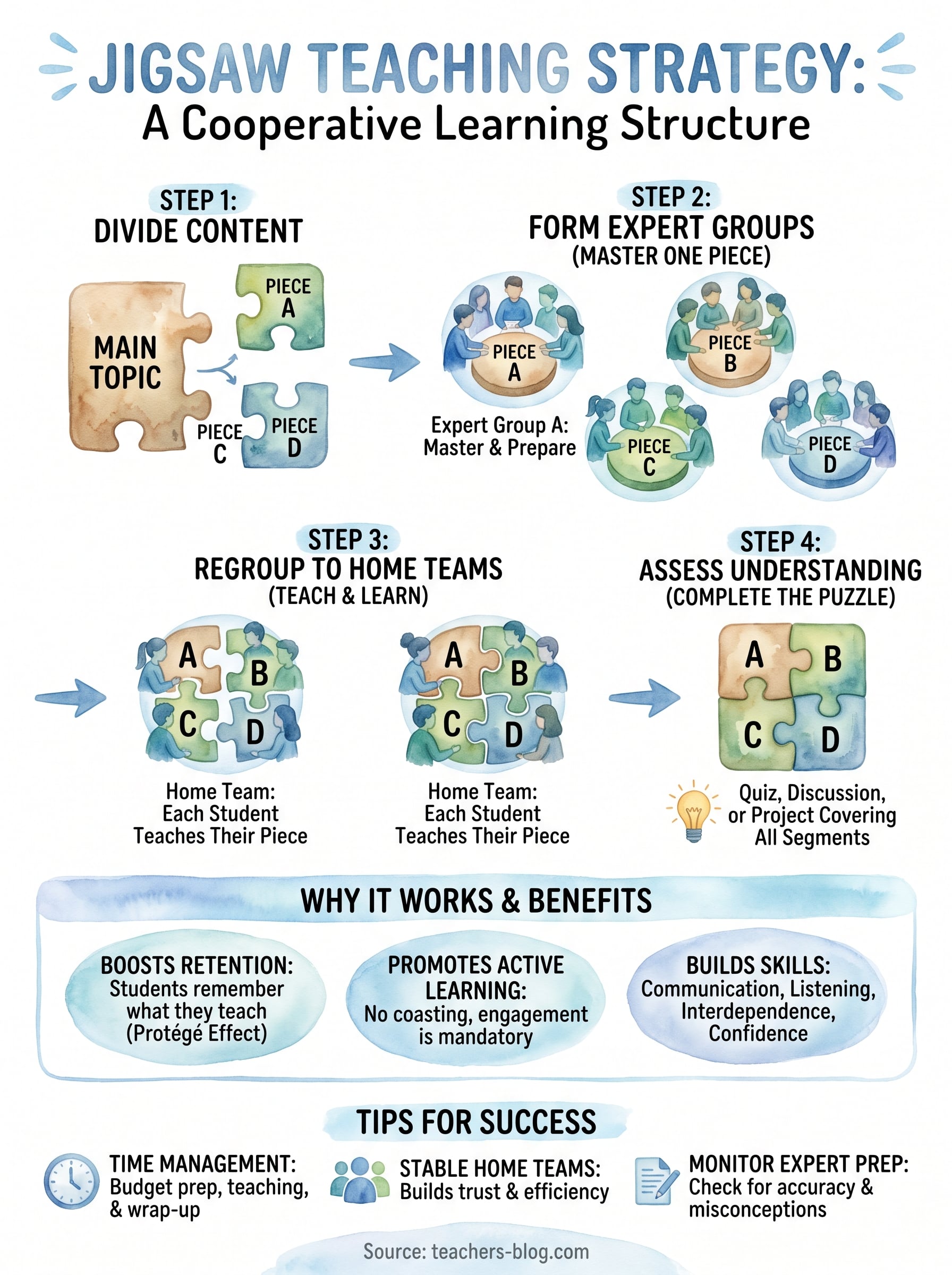 jigsaw teaching strategies infographic