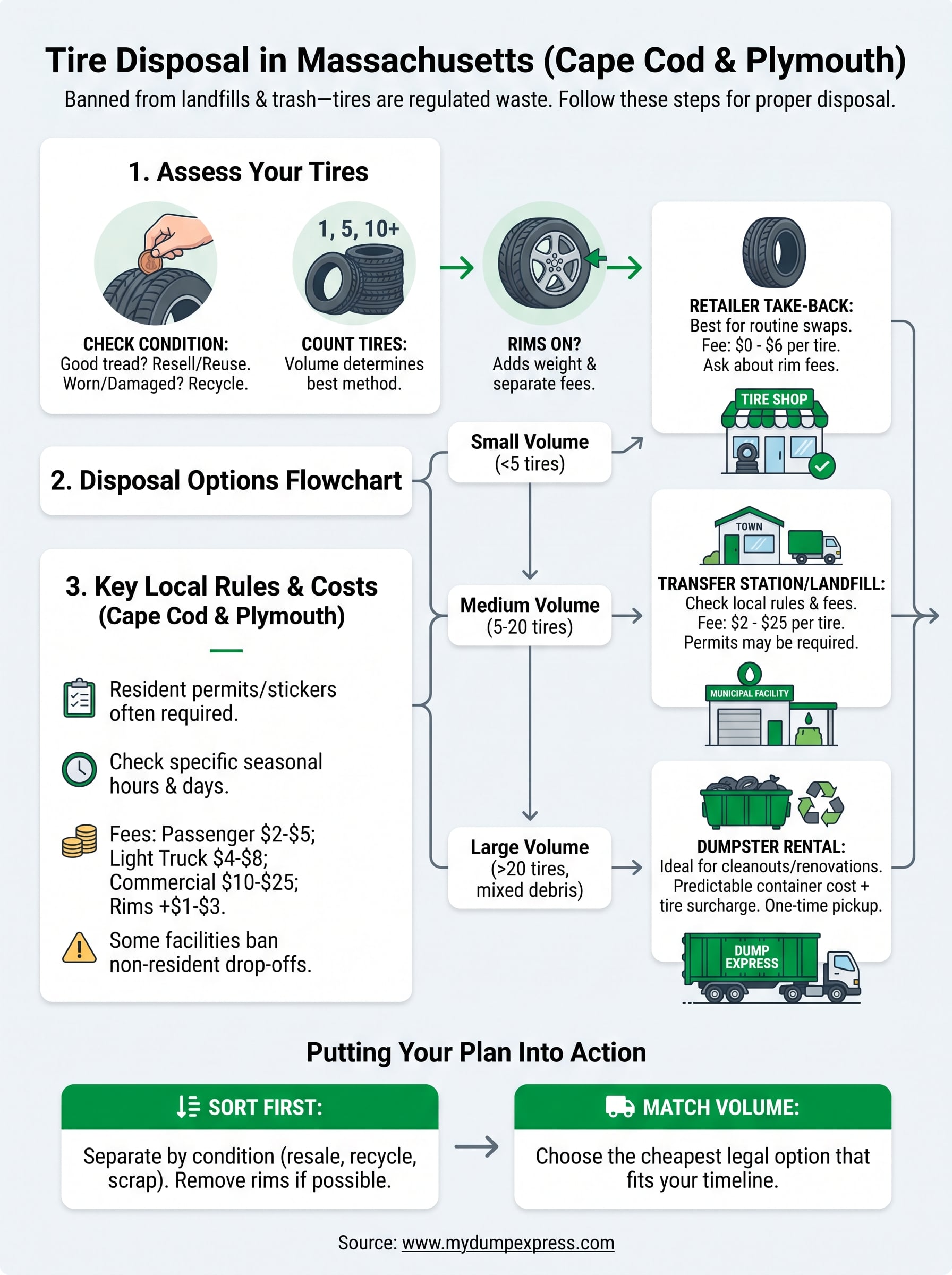 how to dispose of old tires infographic