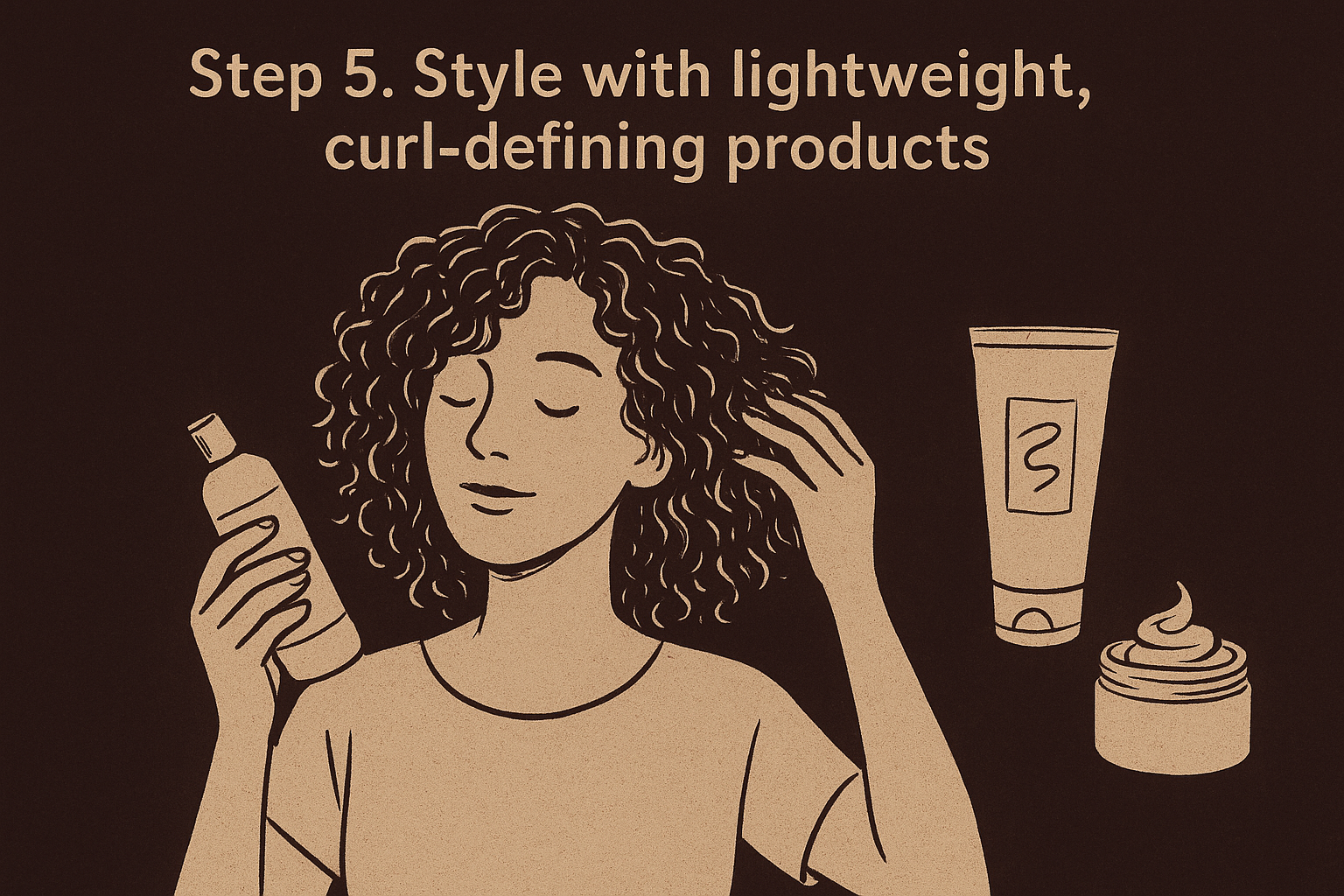 Step 5. Style with lightweight, curl-defining products