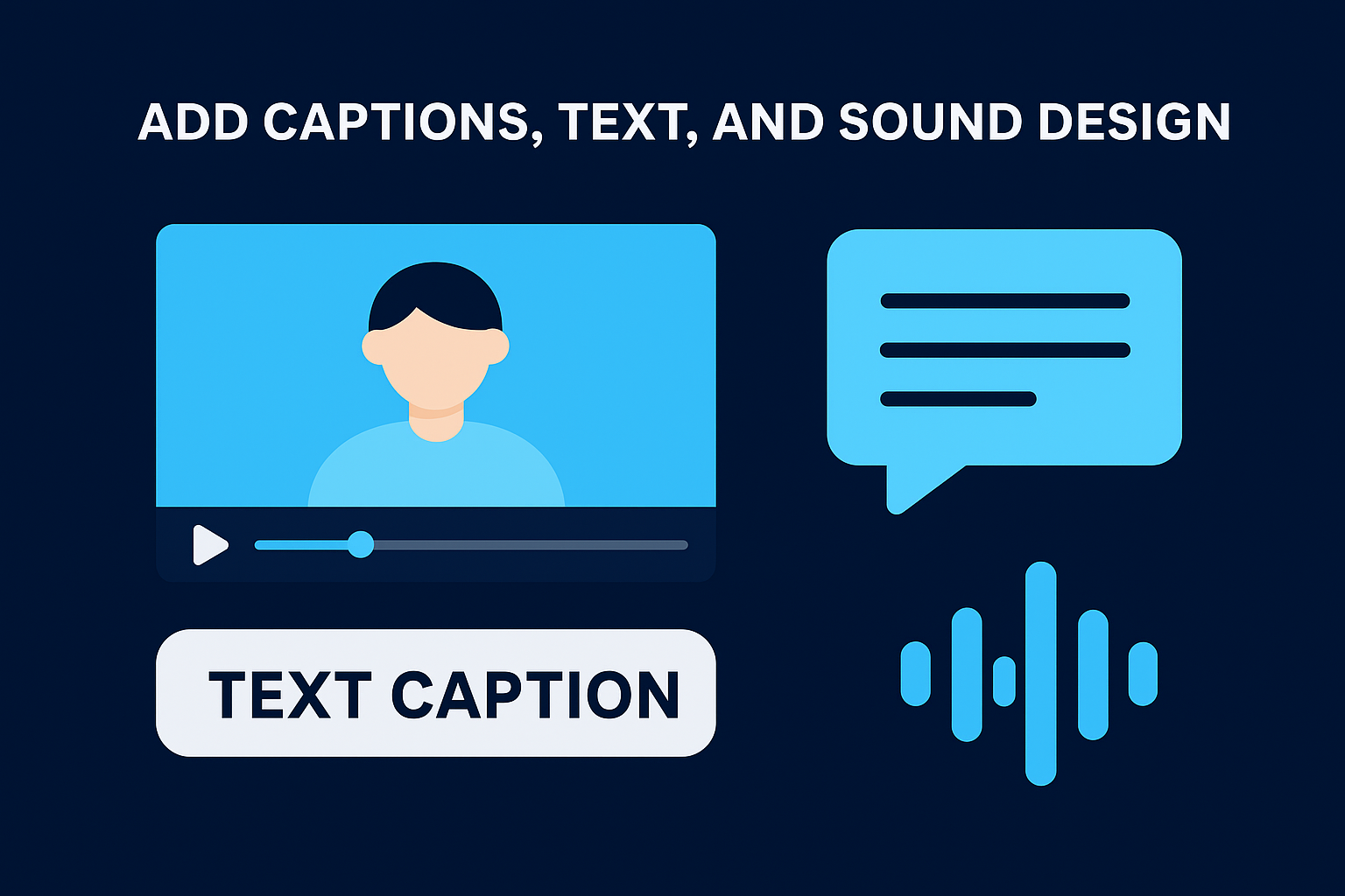 5. Add captions, text, and sound design