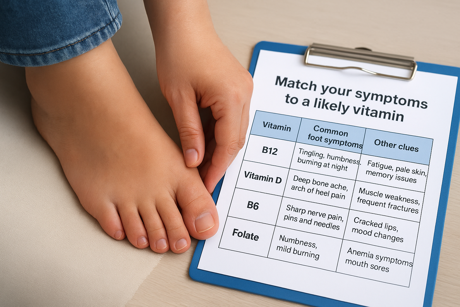 Match your symptoms to a likely vitamin