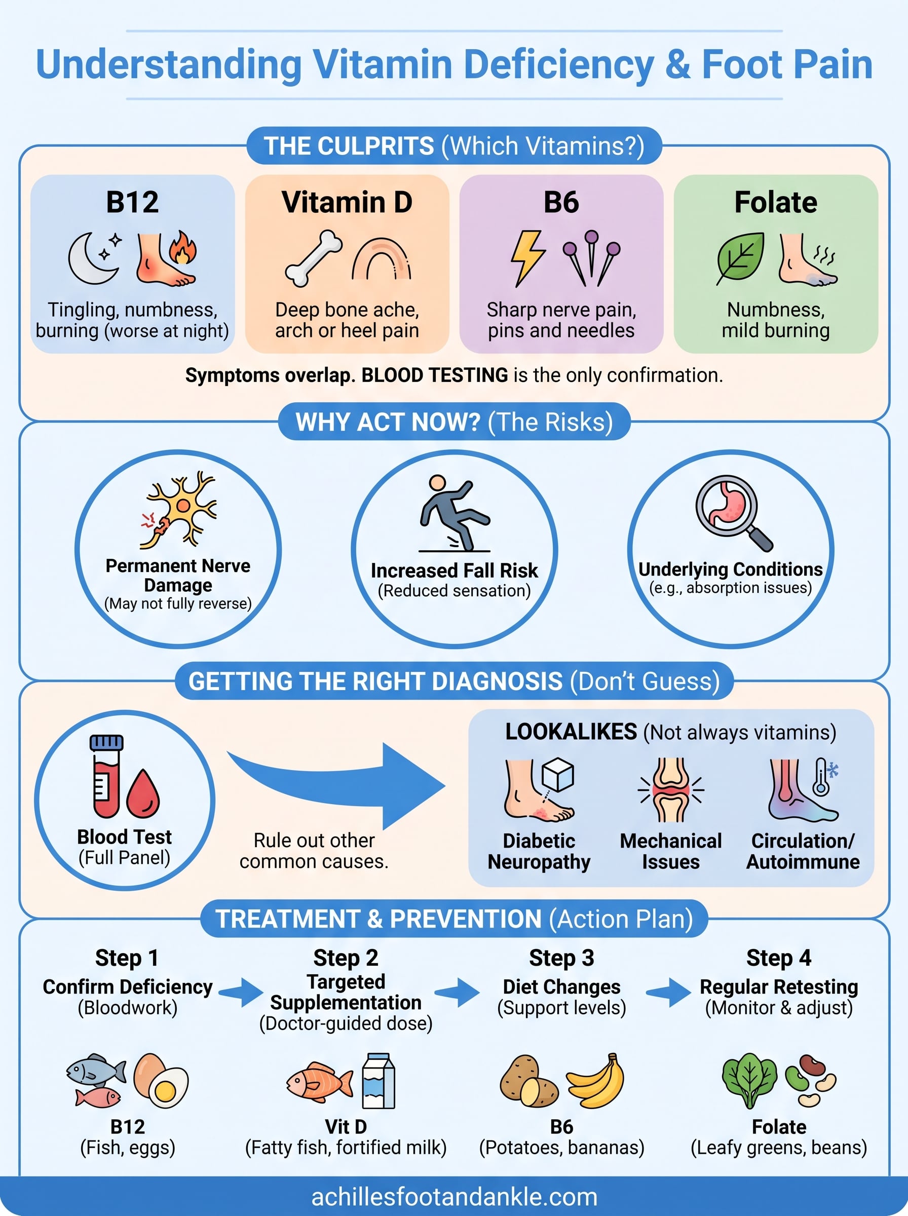 what vitamin deficiency causes foot pain infographic
