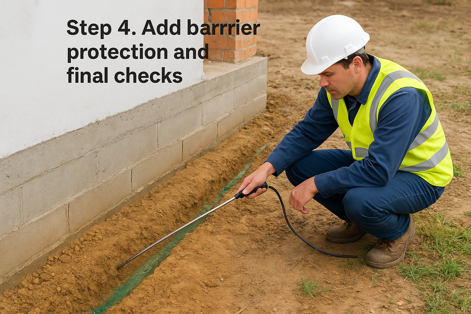 Termite Treatment for Foundation: How the Process Works 2 Step 4. Add barrier protection and final checks