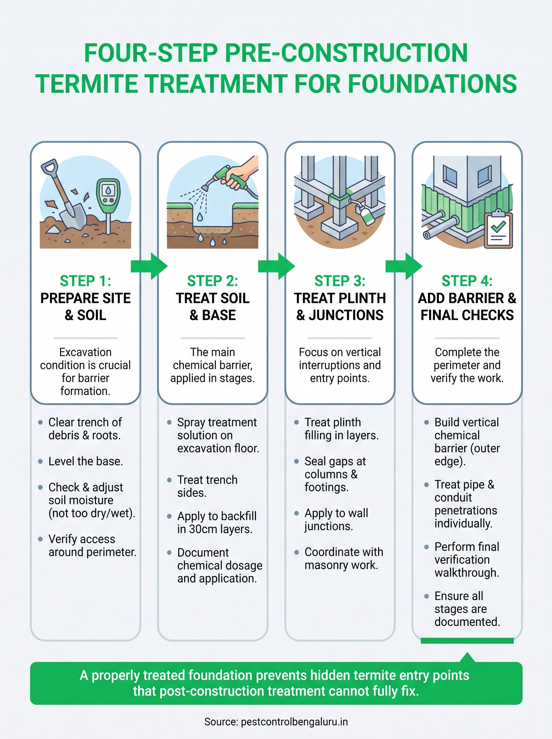 Termite Treatment for Foundation: How the Process Works 3 termite treatment for foundation infographic