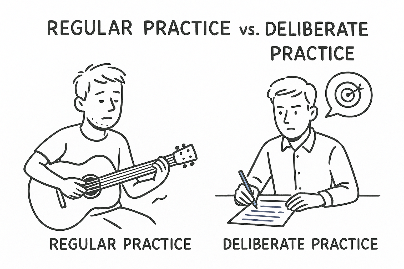 Regular practice vs. deliberate practice