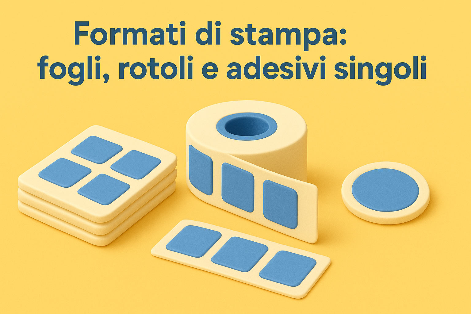 Formati di stampa: fogli, rotoli e adesivi singoli