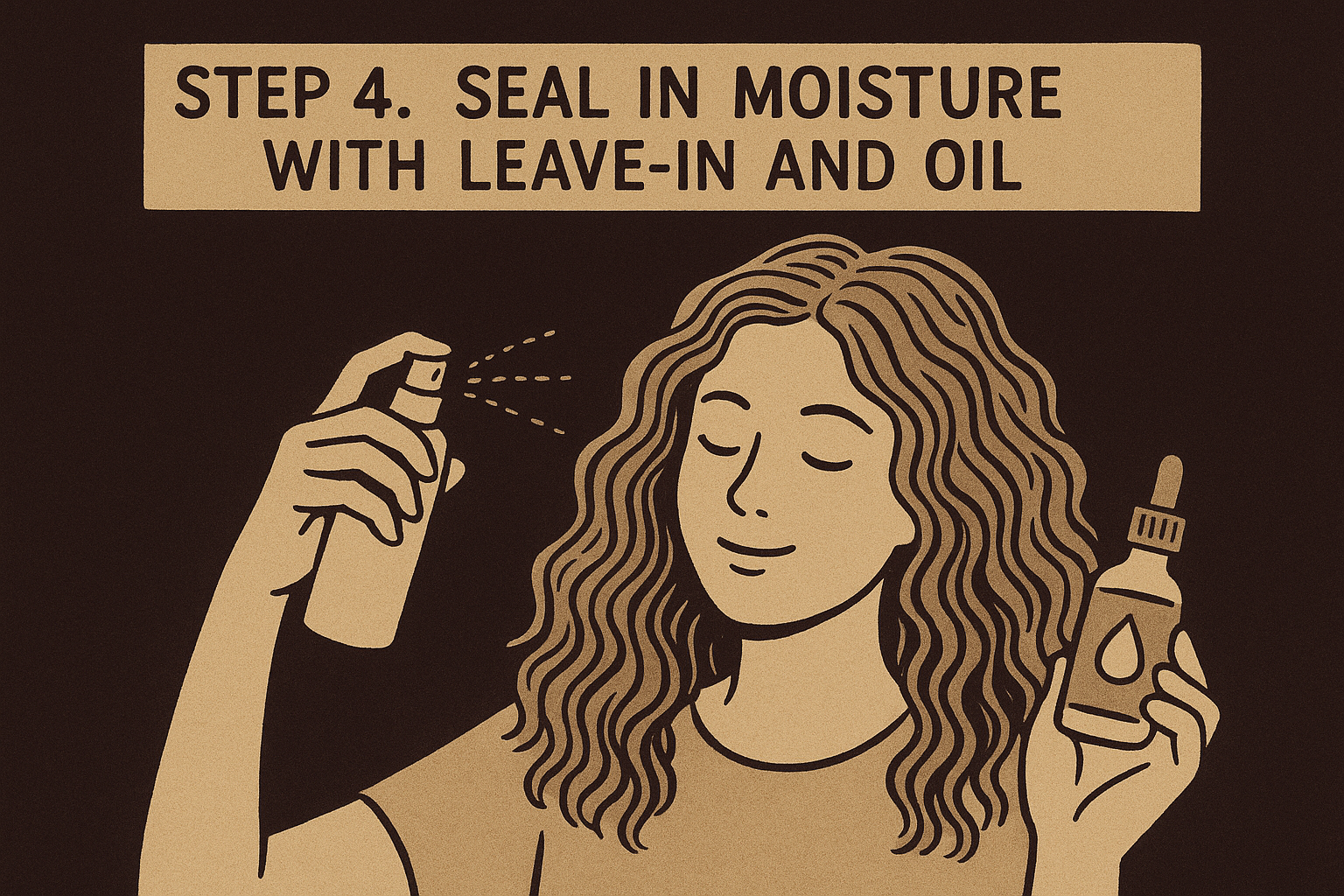 Step 4. Seal in moisture with leave-in and oil