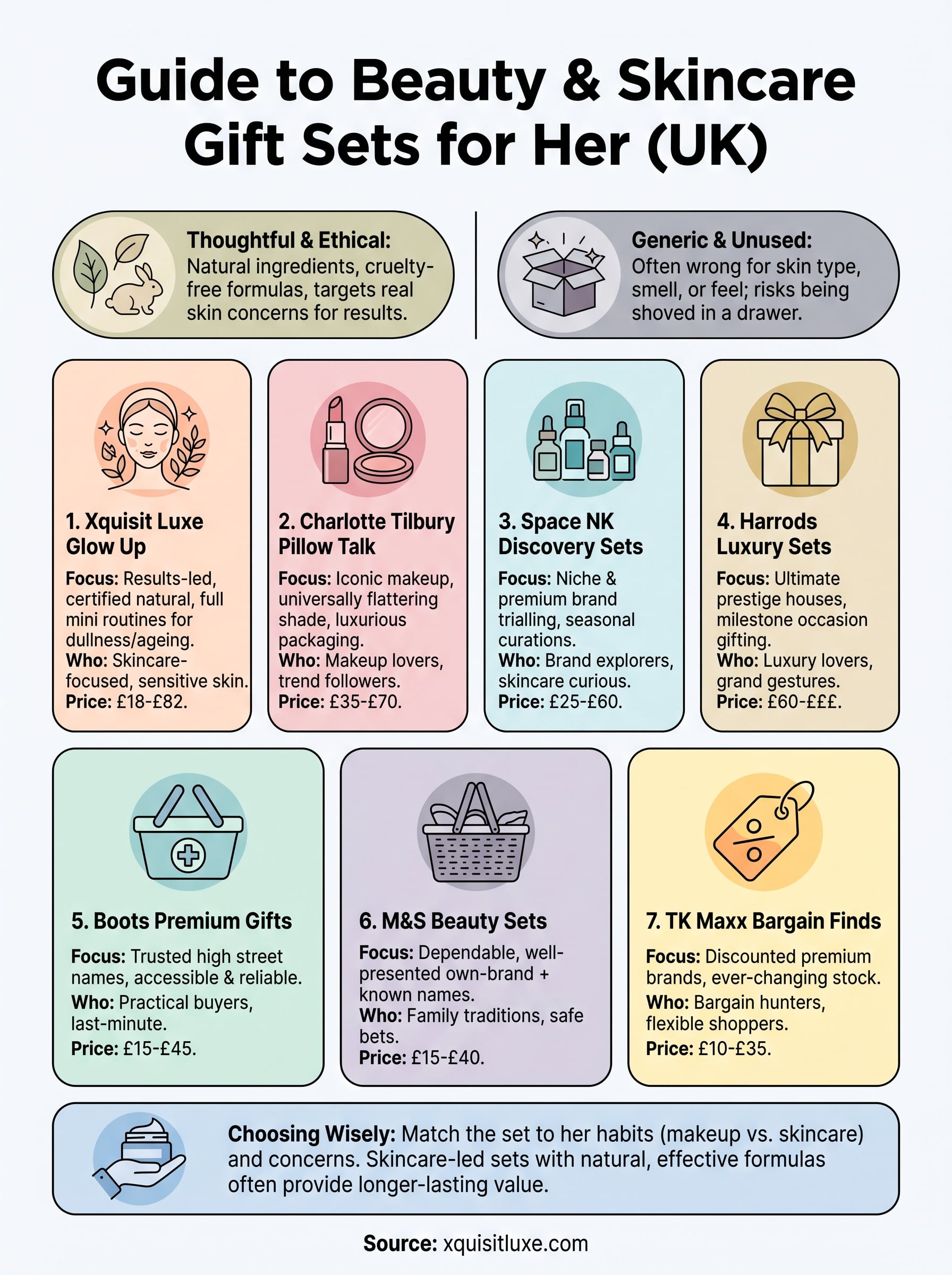 beauty gift sets for her infographic