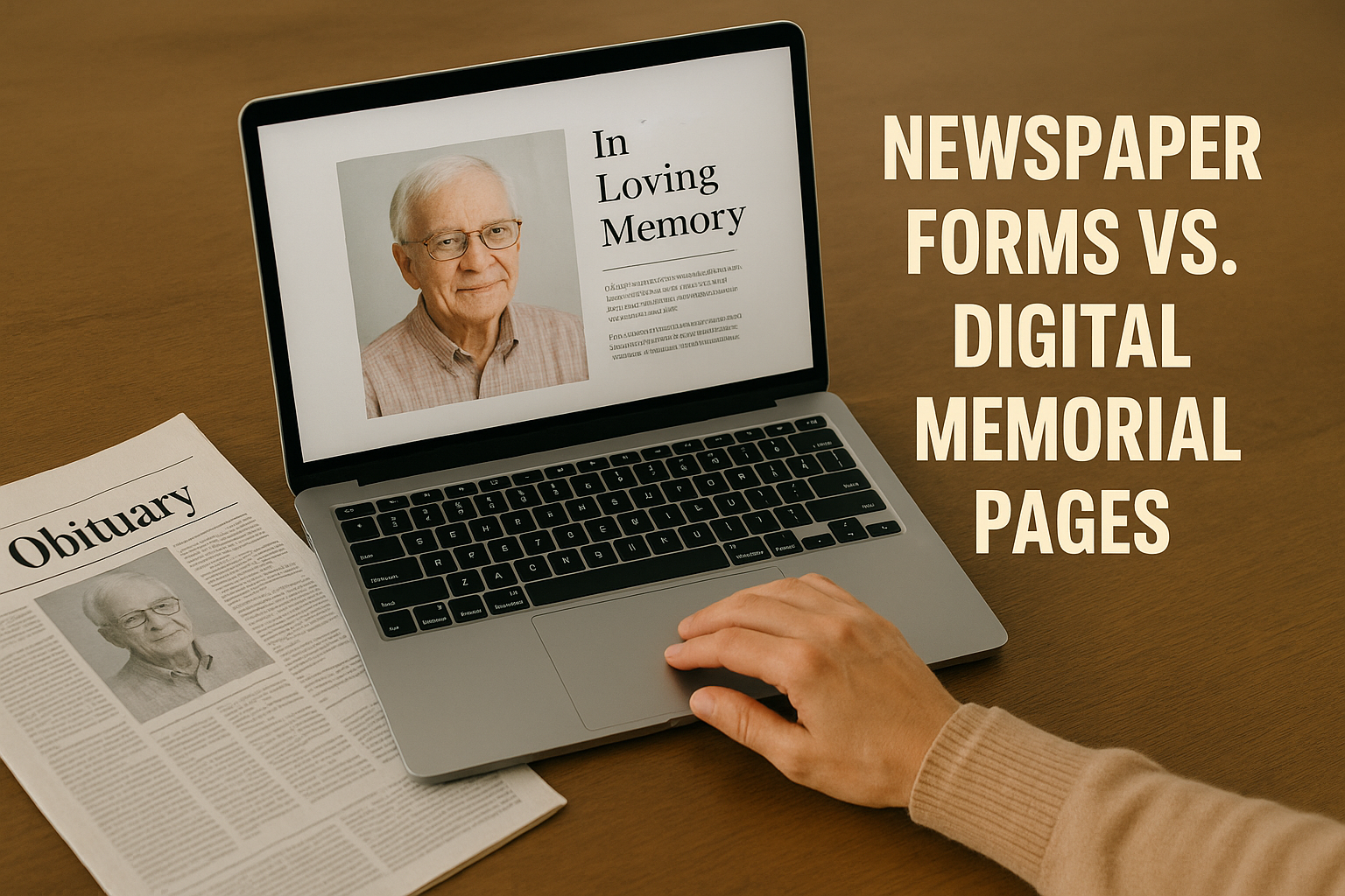 Newspaper forms vs. digital memorial pages