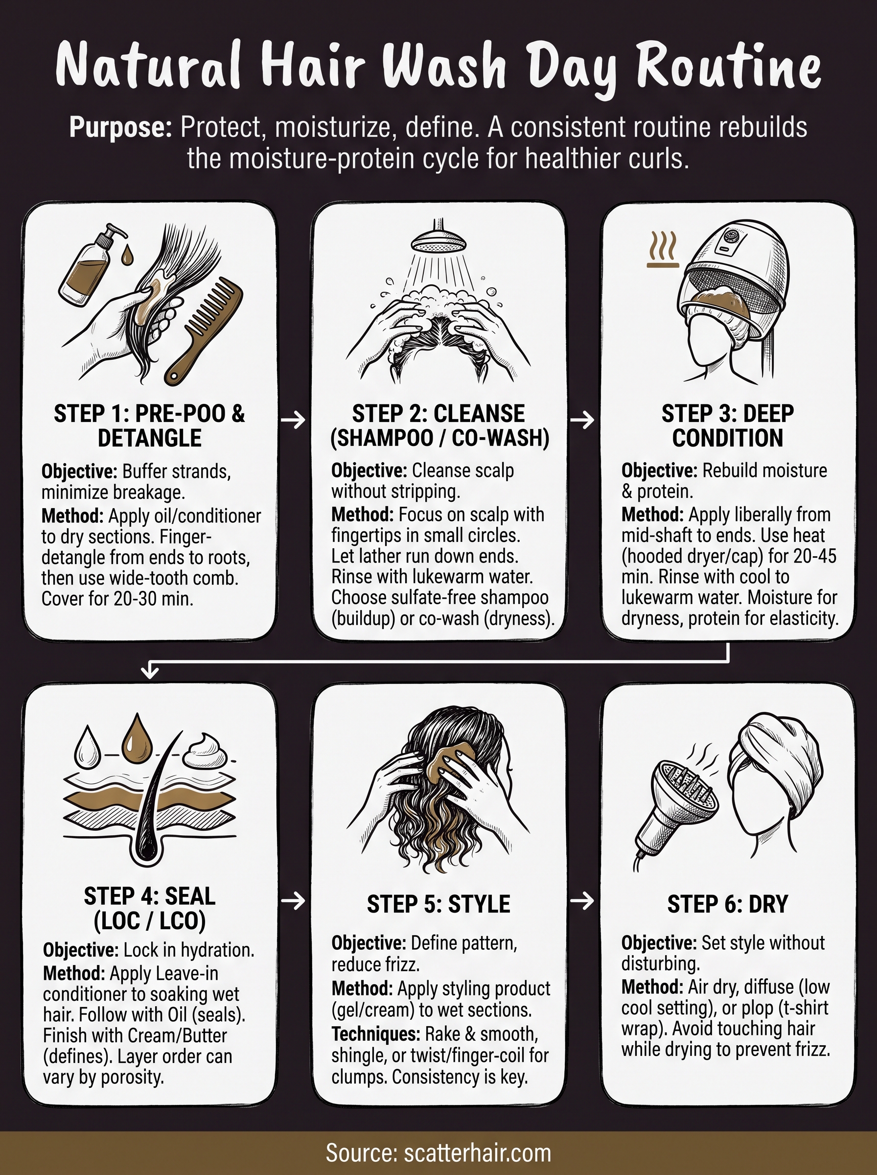 wash day routine infographic