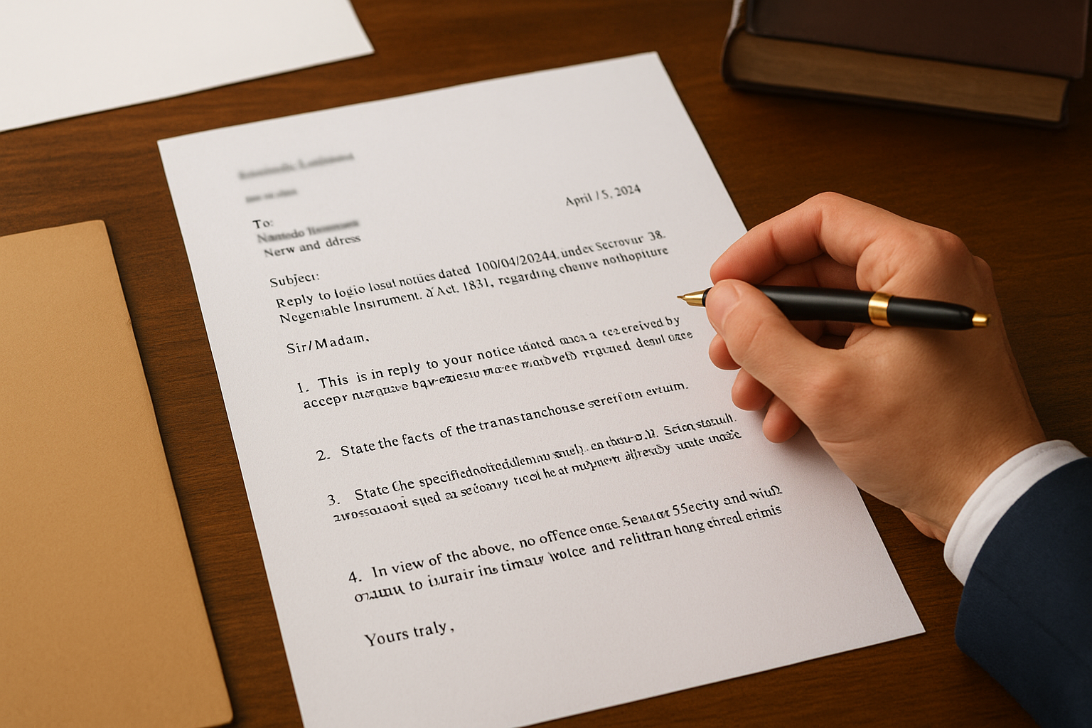 Step 3. Draft the reply with the correct defenses and format
