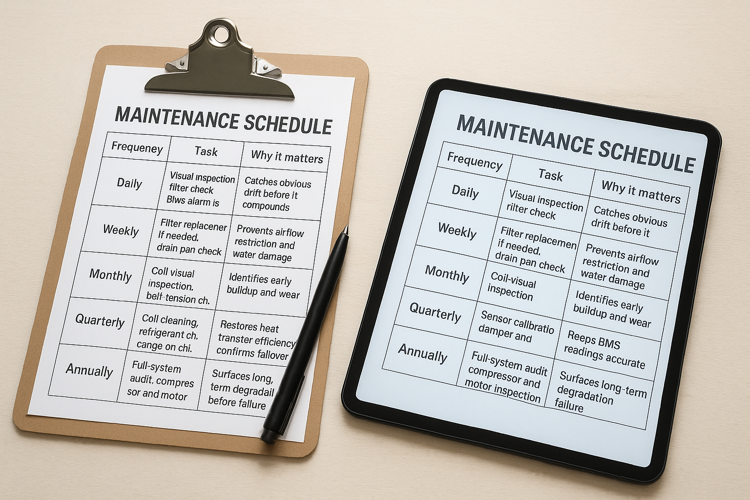 The full maintenance schedule