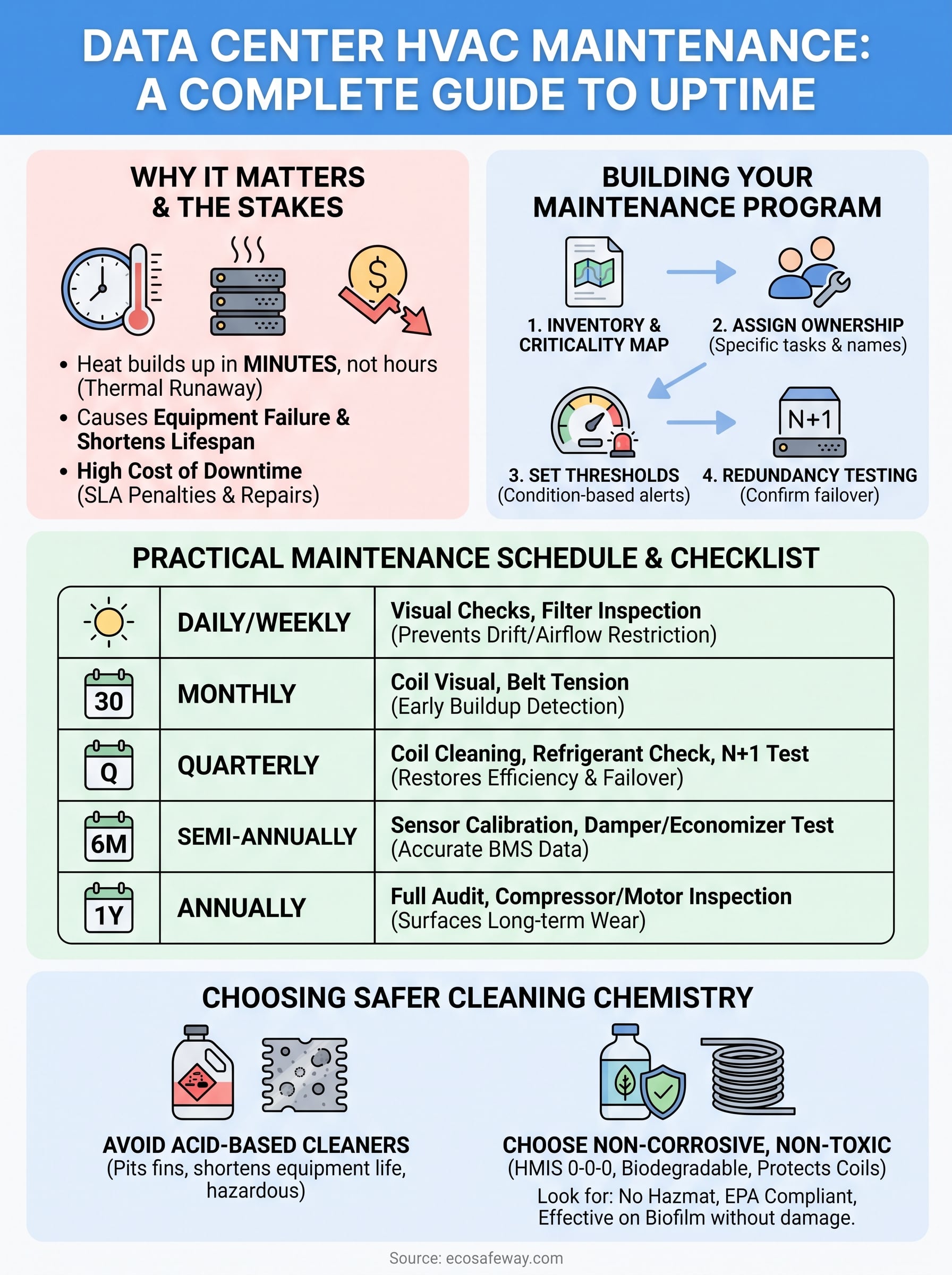 the complete guide to data center hvac maintenance infographic