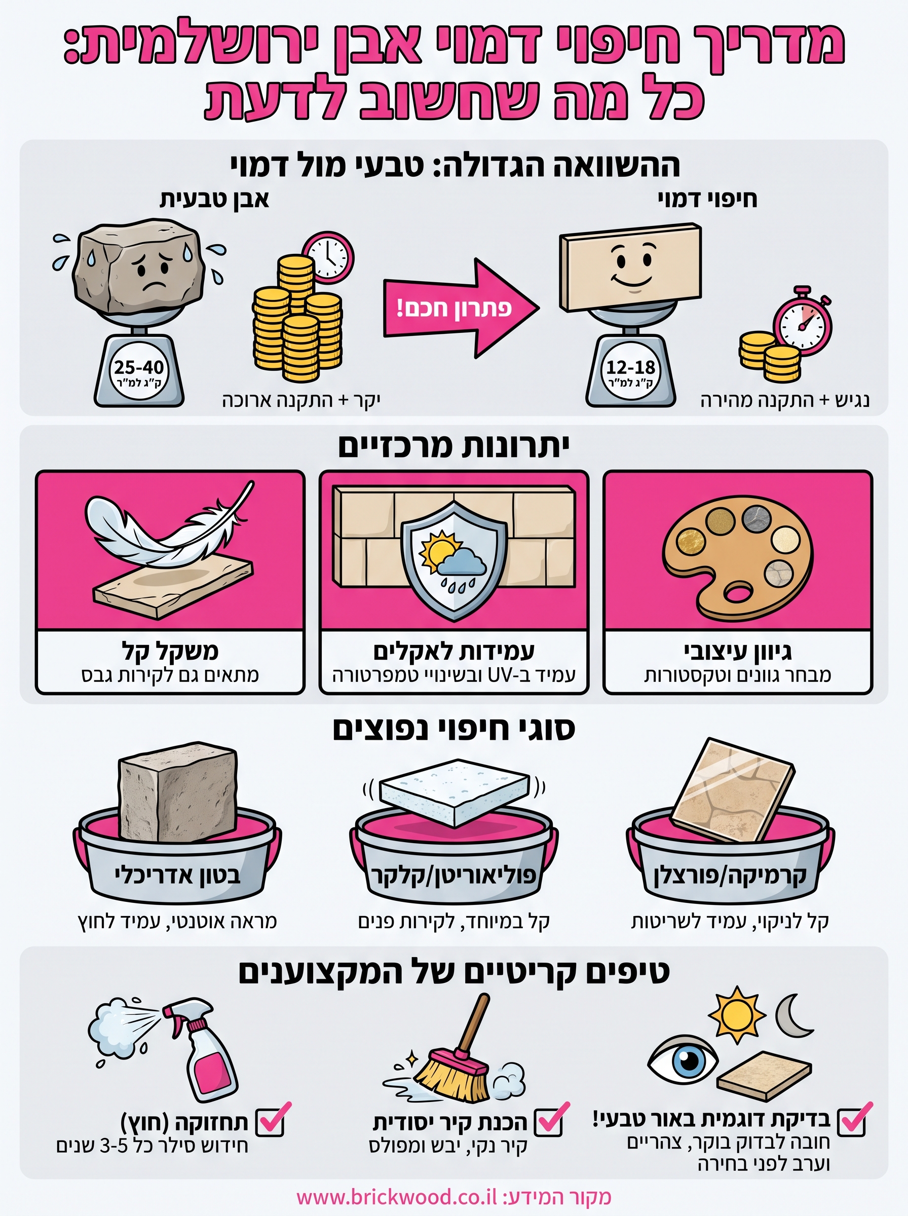 חיפוי דמוי אבן ירושלמית infographic