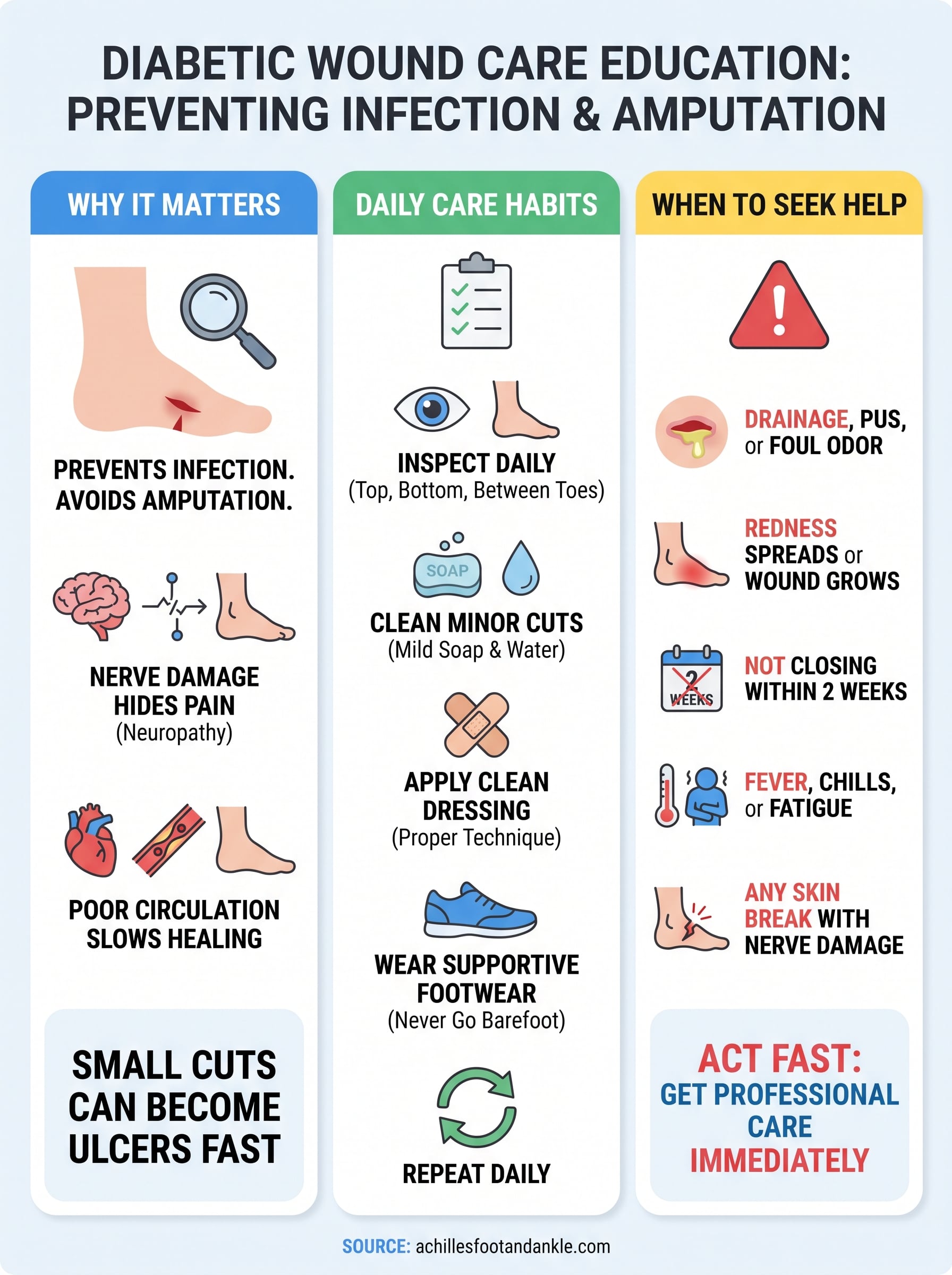 diabetic wound care education infographic