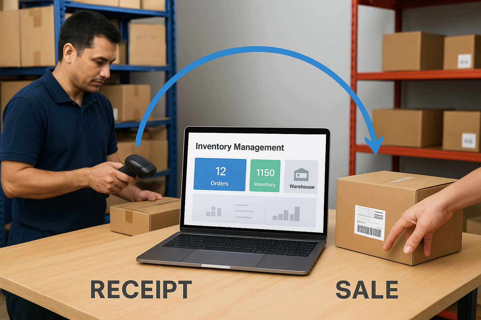 The transaction flow from receipt to sale