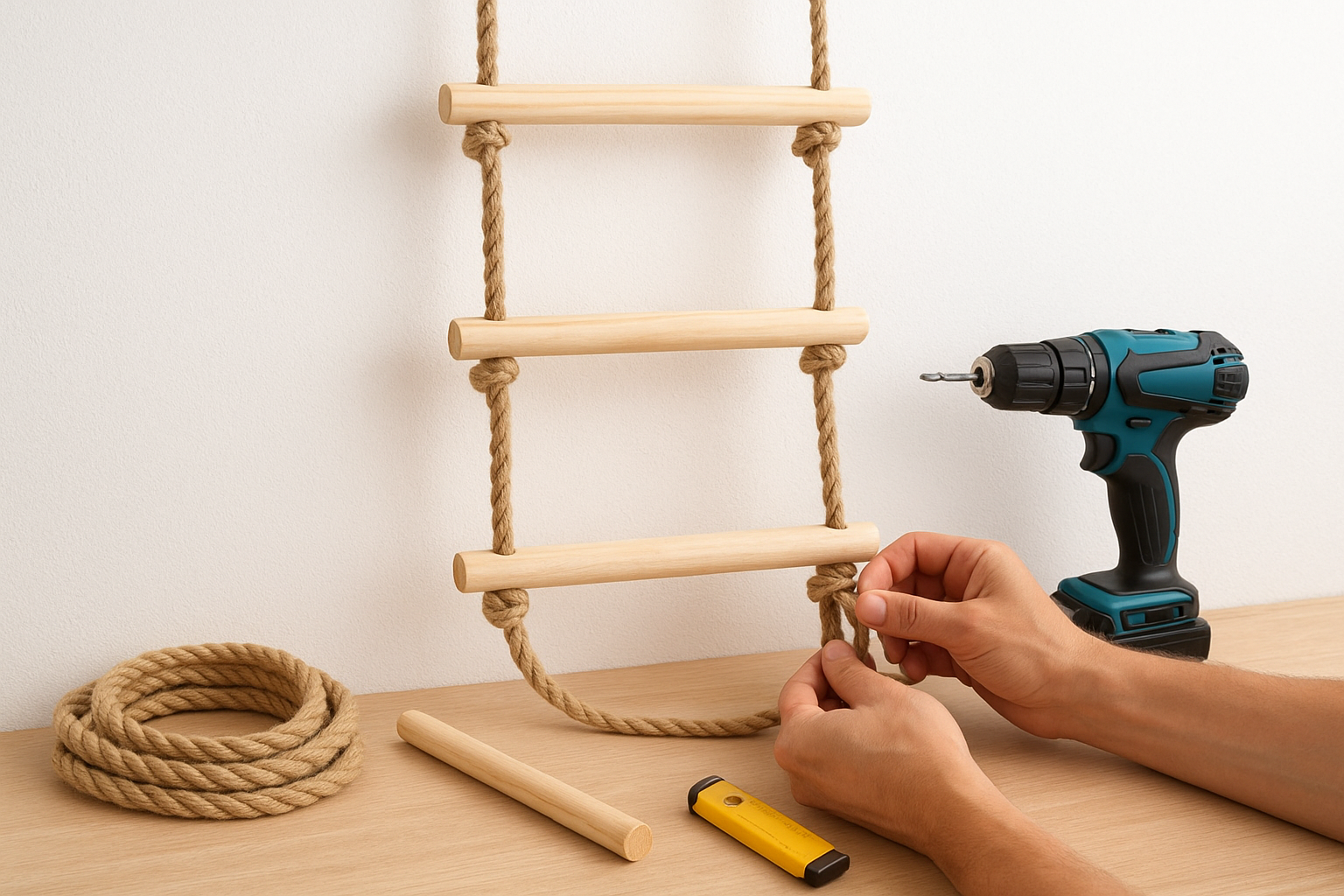 How to make a rope ladder at home