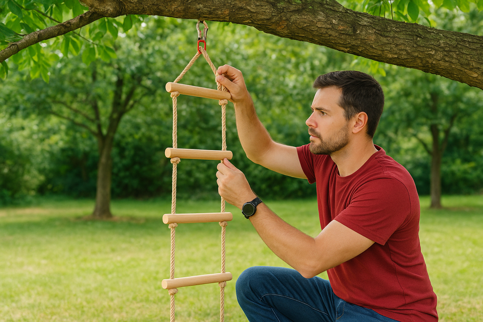 How to install and use a rope ladder safely