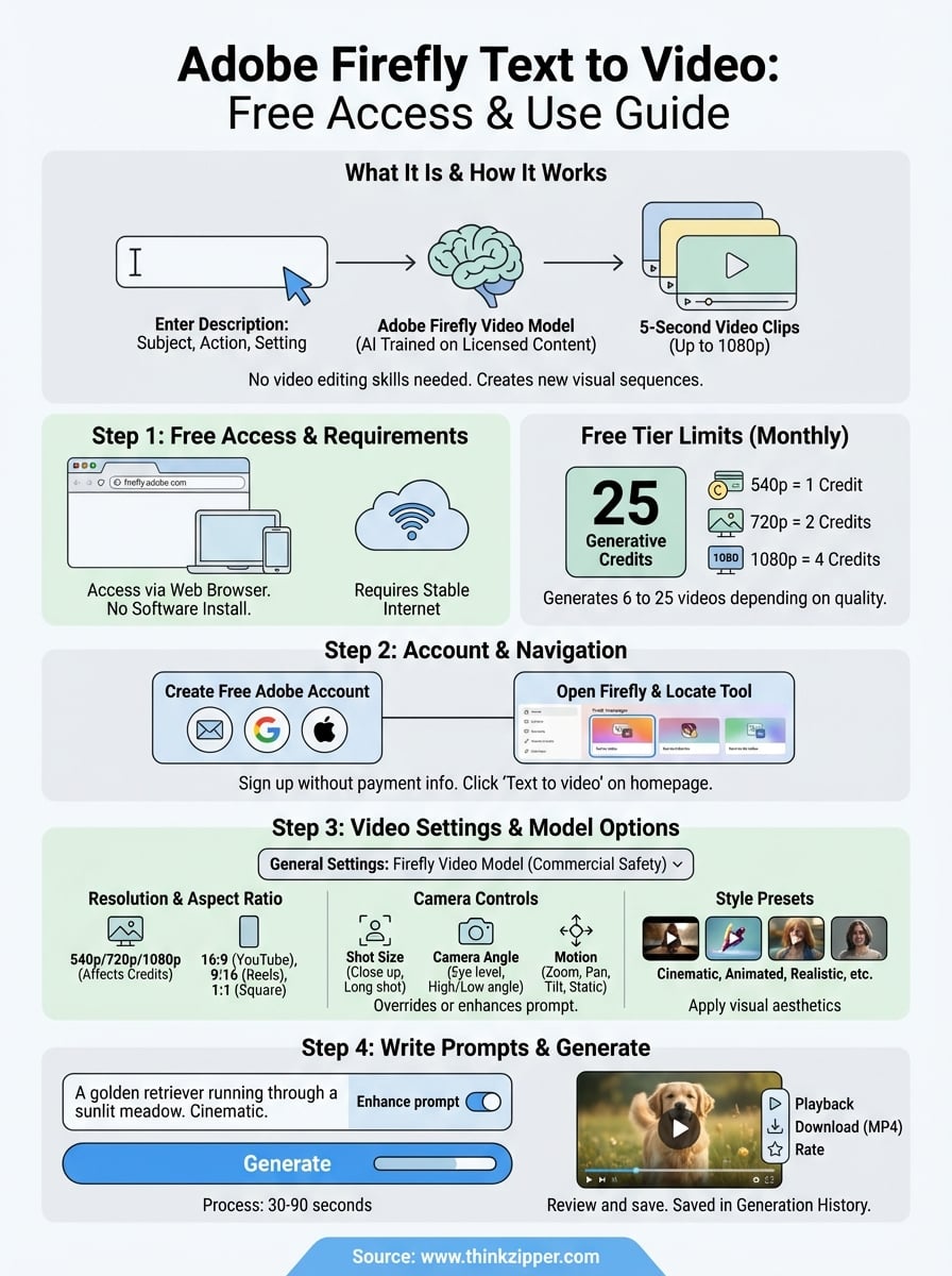 adobe firefly text to video infographic