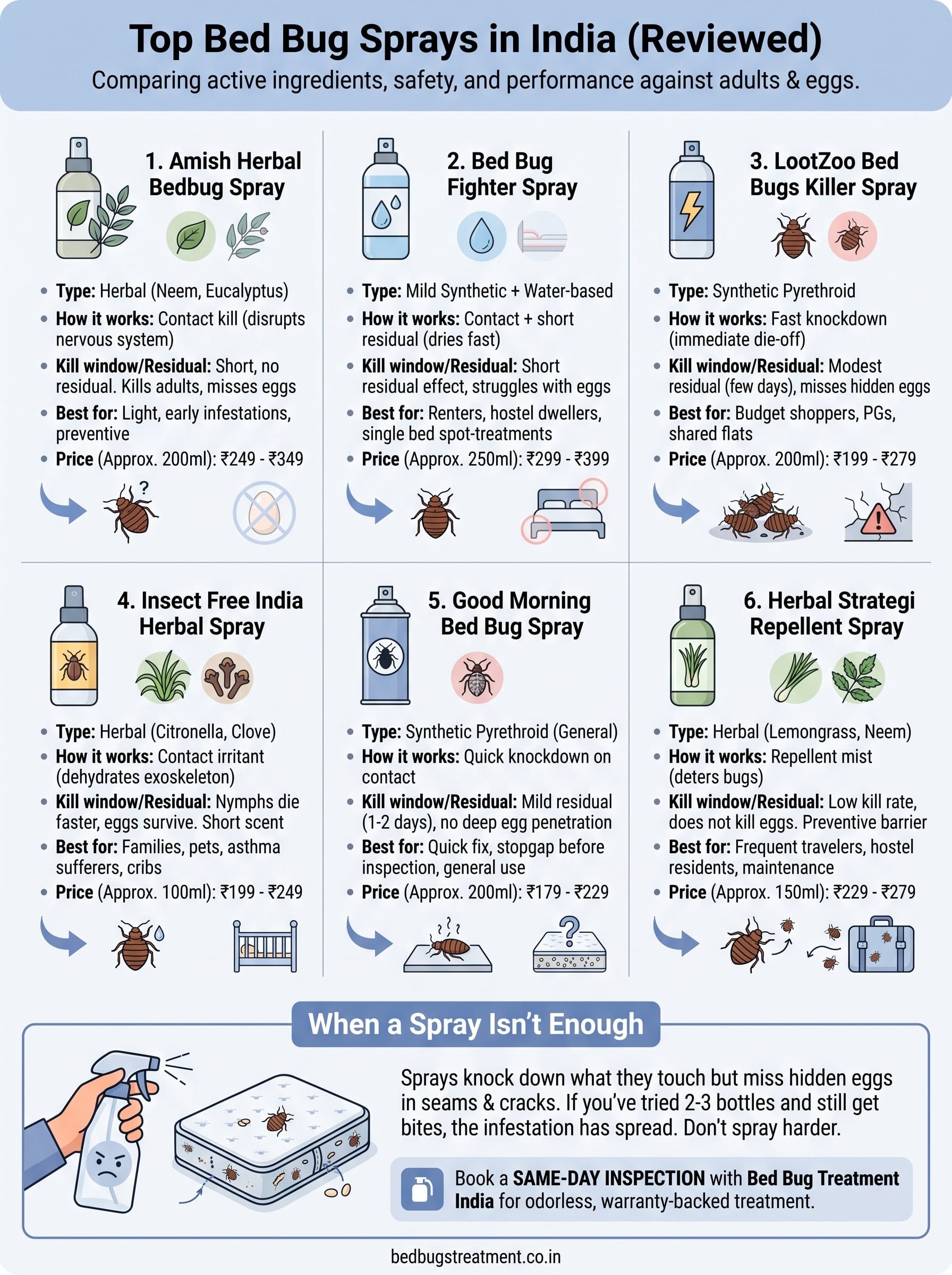 bug spray for bed bugs infographic